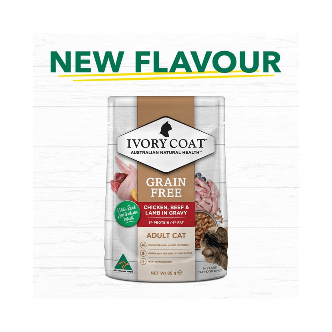 5 Ivory Coat Adult Grain Free Wet Cat Food Chicken Beef & Lamb 12 x 85g, 5 of 7