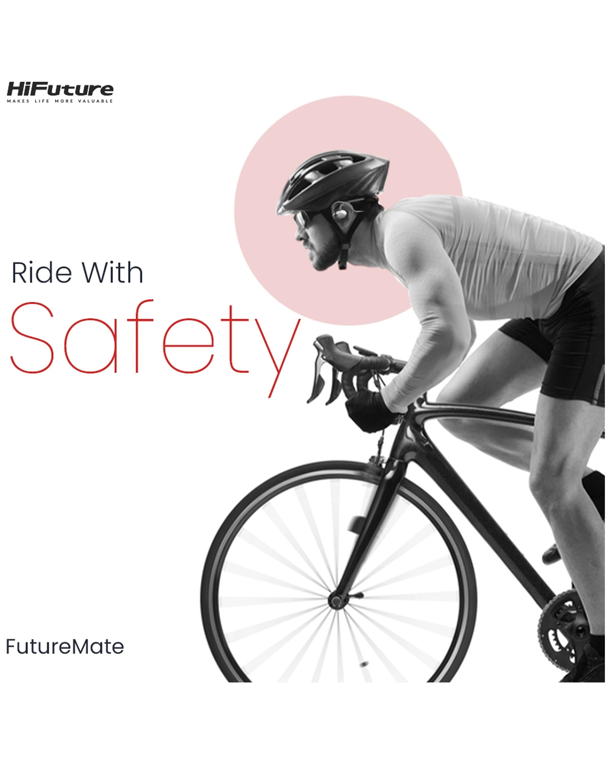 6 Hifuture Futuremate Open Ear Air Conduction Enc Headphones W/ 2-mic - Grey, 6 of 10