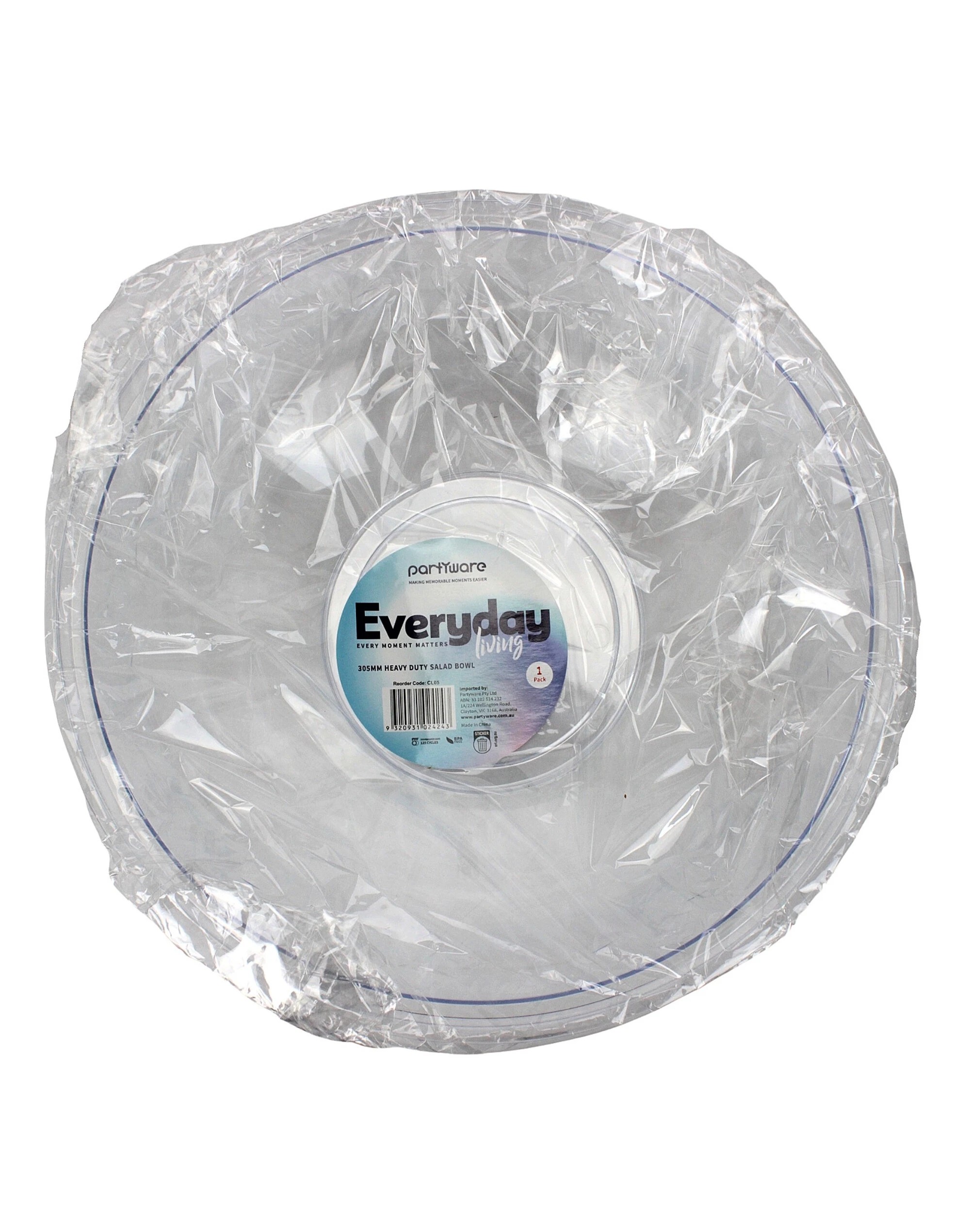 1 Partyware Everyday Living Salad Bowl 30.5cm - Clear, 1 of 2