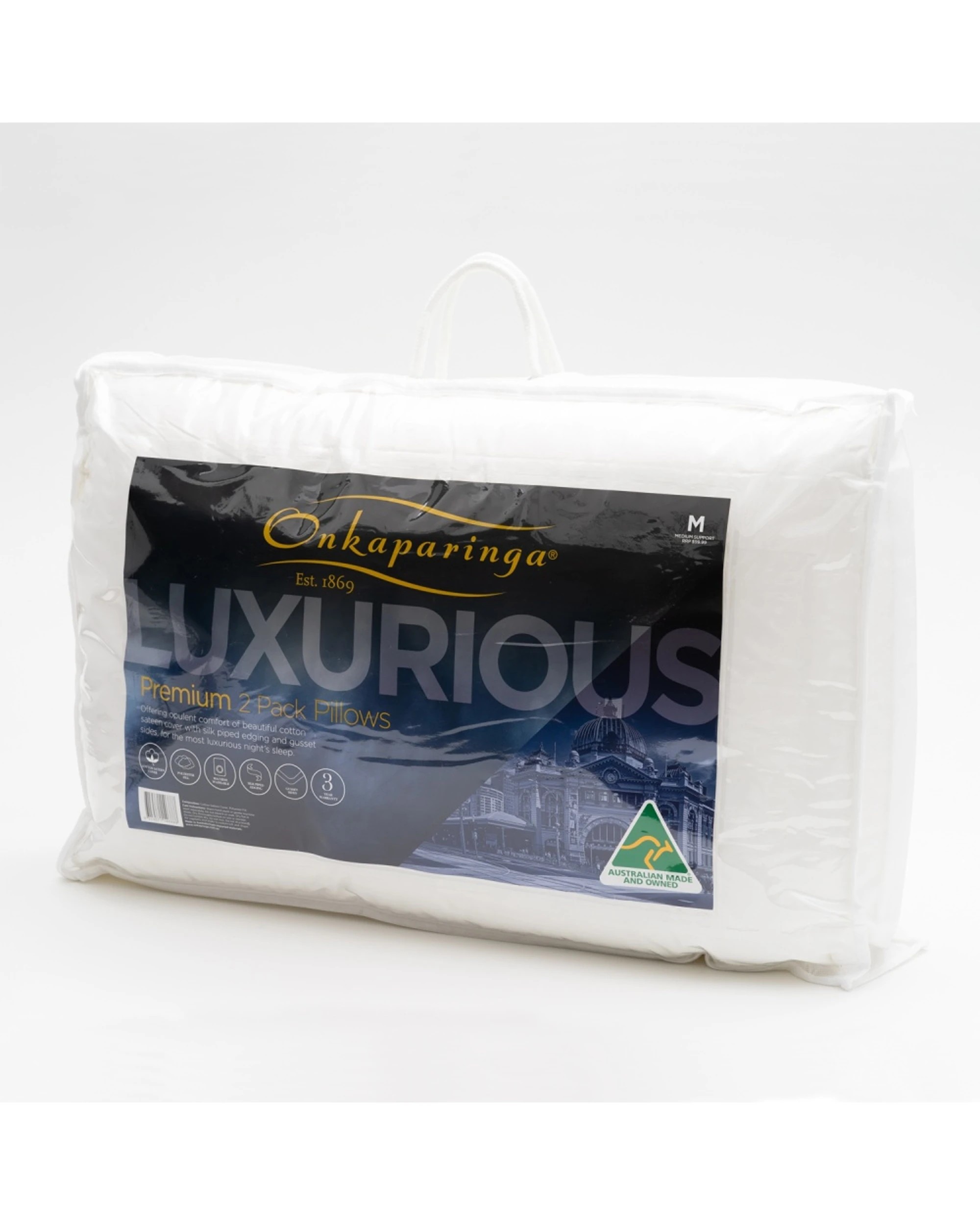 4 Onkaparinga 2pc Premium Pillows Cotton Sateen Cover Soft Gusseted Silk Edge - White, 4 of 5