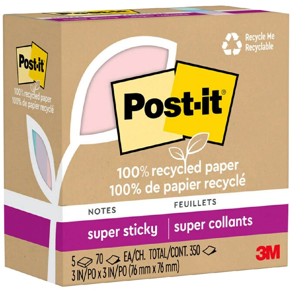 1 Post-it Super Sticky Notes 76 x 76mm Wanderlust Pastel 5 Pack, 1 of 9