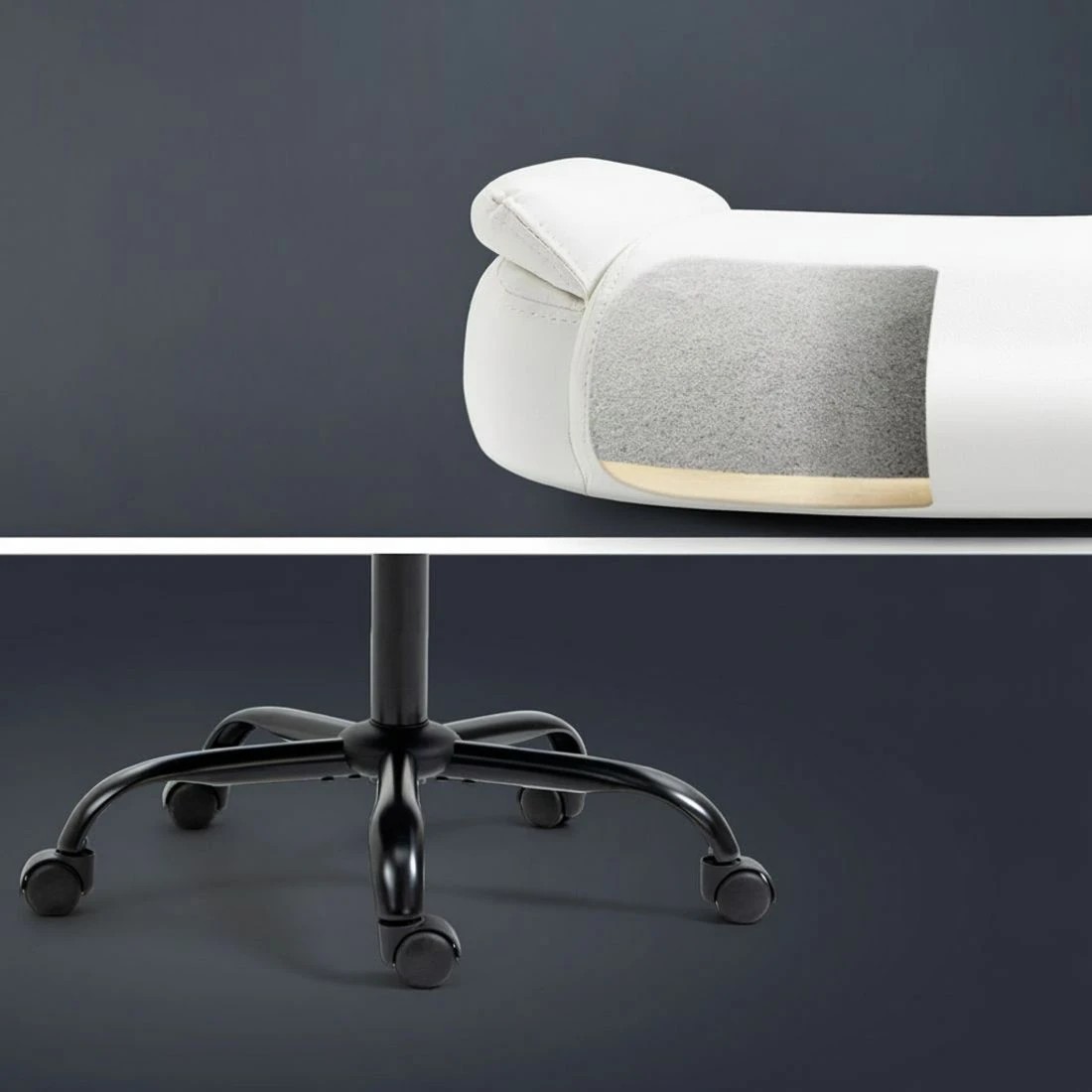 7 Artiss Executive Office Chair Mid Back - White, 7 of 7