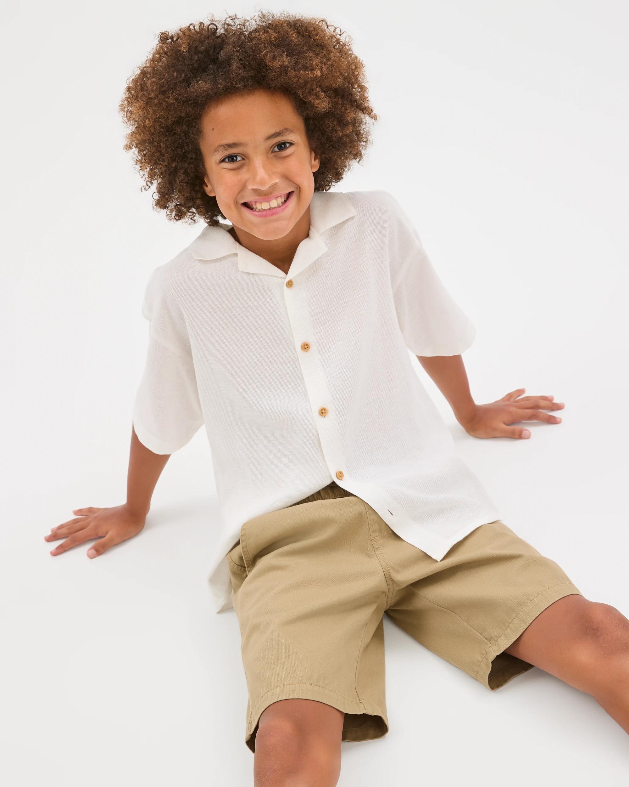 3 Target Kids Elastic Waist Chino Shorts NEUTRAL, 3 of 7