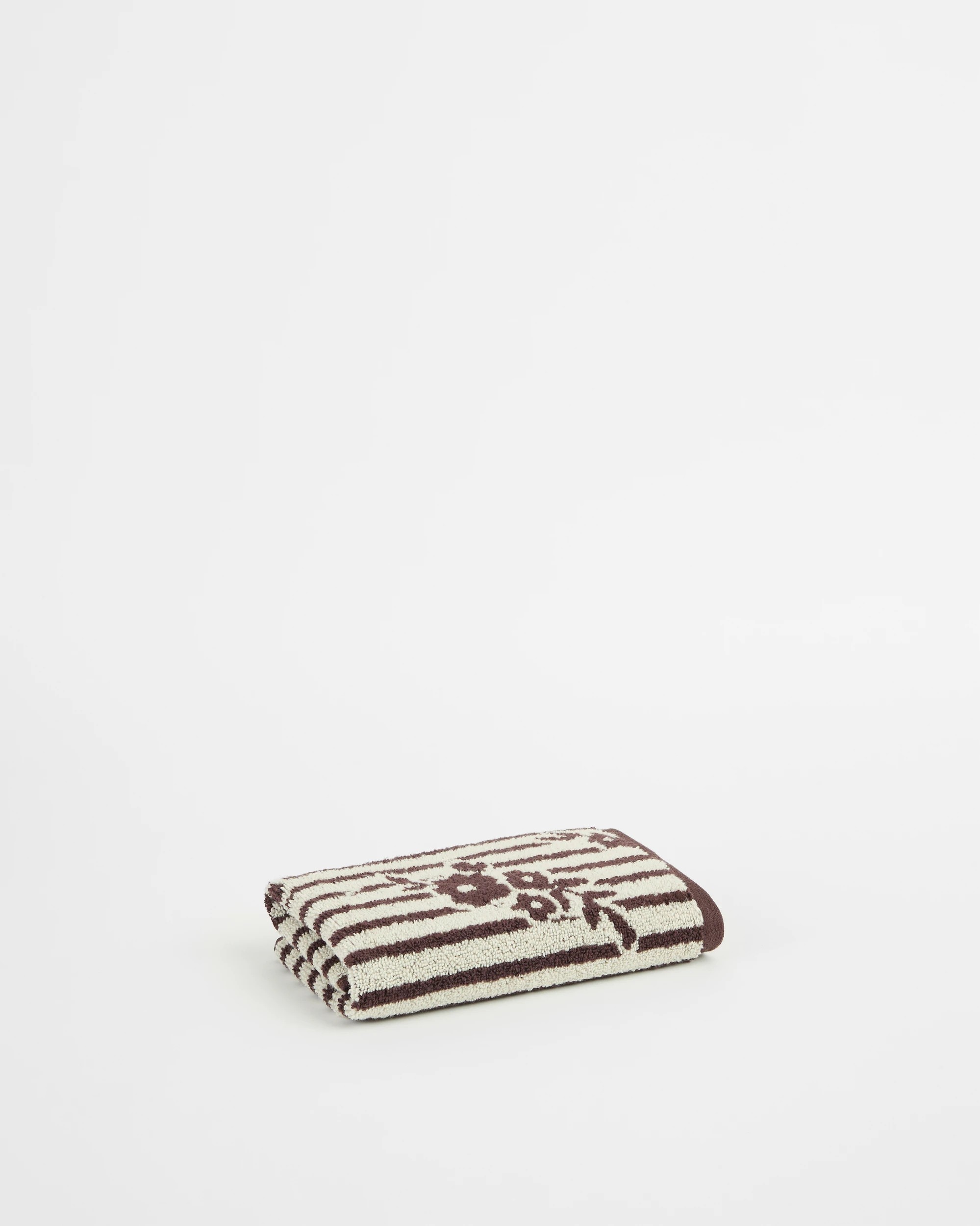 1 Target Jasmine Floral Stripe Australian Cotton Hand Towel - Brown, 1 of 1