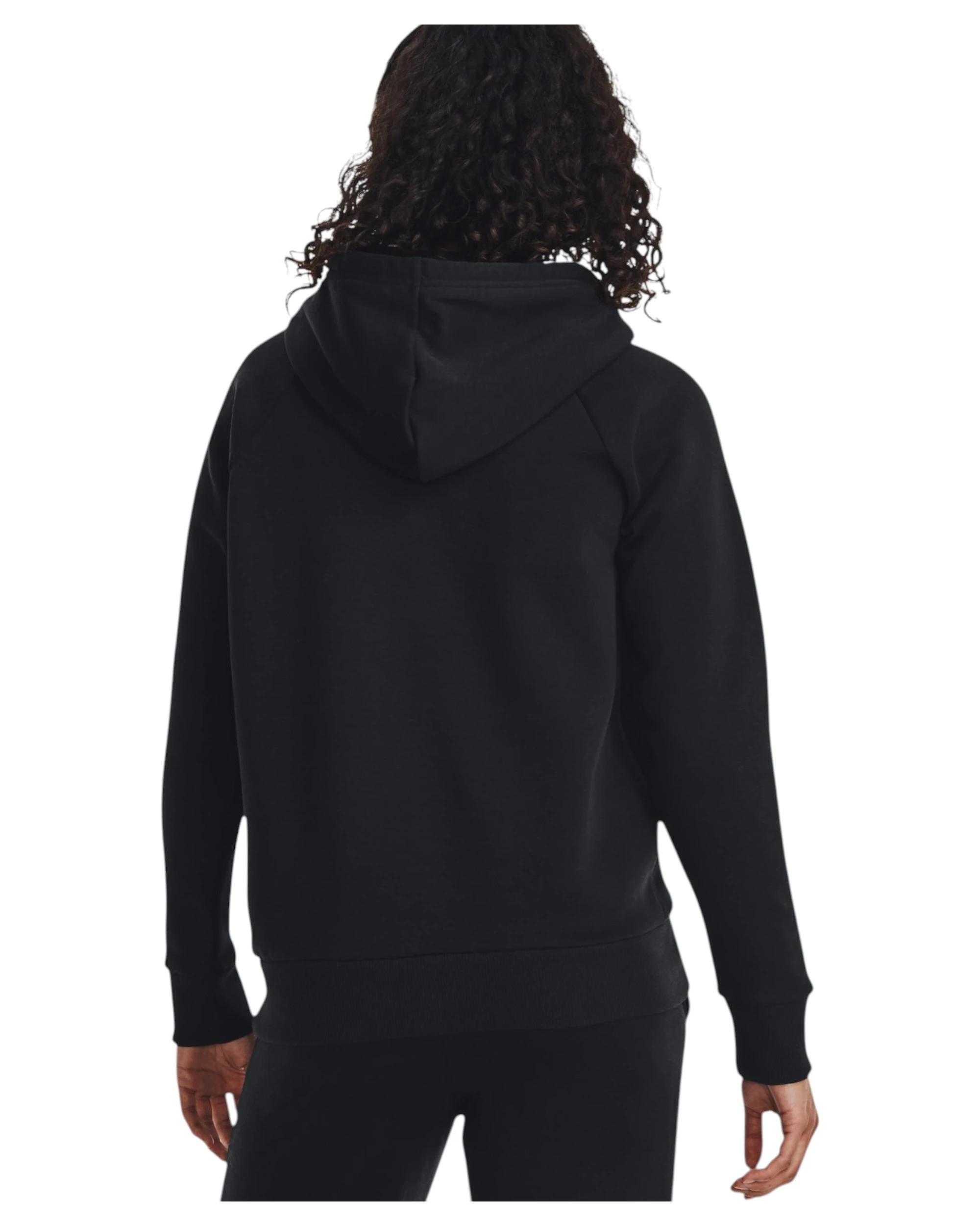 5 Under Armour Womens Rival Fleece Black/ White Big Logo Hoodie BLACK, 5 of 6