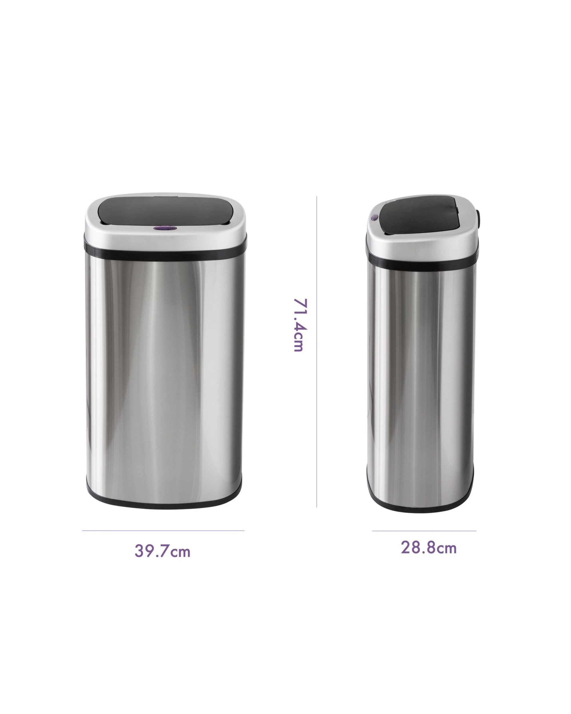 2 Lenoxx 60L Stainless Steel Motion Sensor Rubbish Bin, 2 of 6