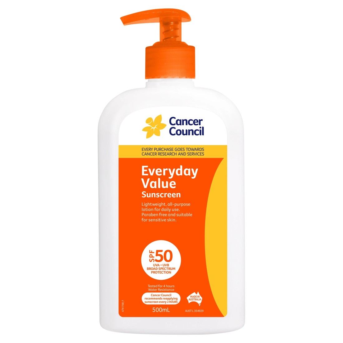1 Cancer Council Everyday Value SPF50 Sunscreen 500ml - Aloe Vera and Vitamin E, 1 of 2