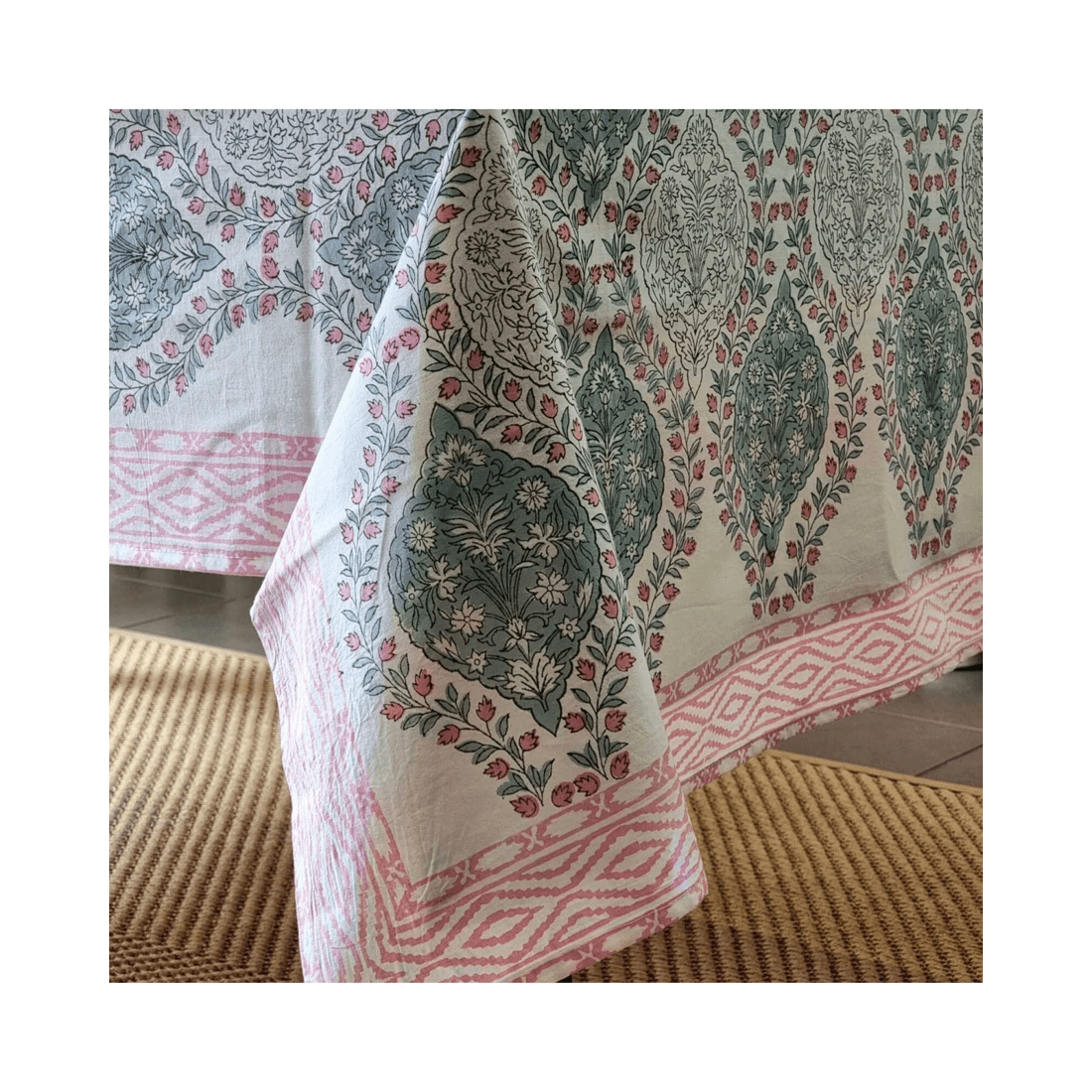 5 Kolka Rectangle Square Tablecloth Table Cover Flower Pattern Dining Table Cloth - Blue, 5 of 7