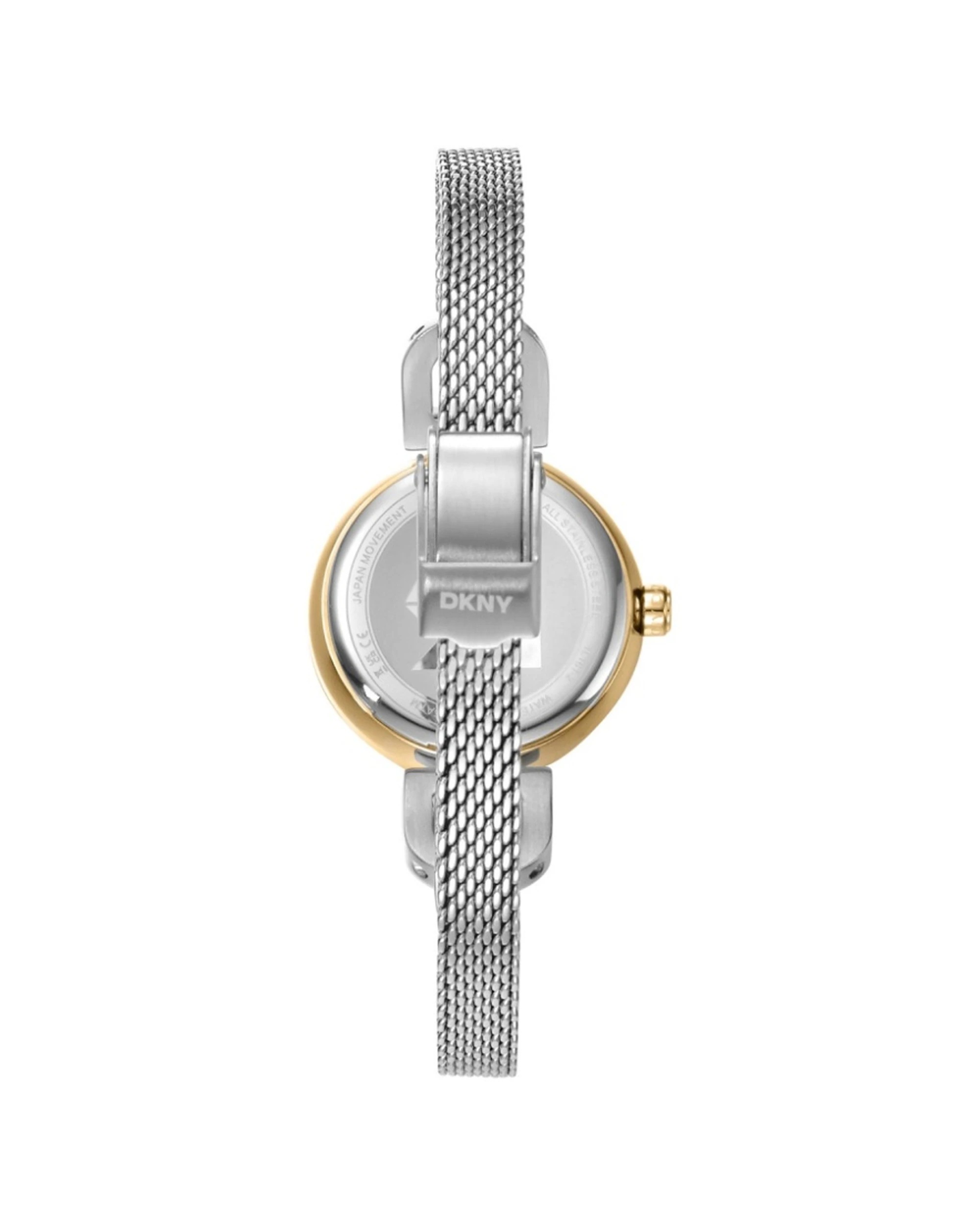 2 DKNY Milanese Women's Gold Silver Two-Tone Watch 26mm Stainless Steel Case Green Dial, 2 of 4
