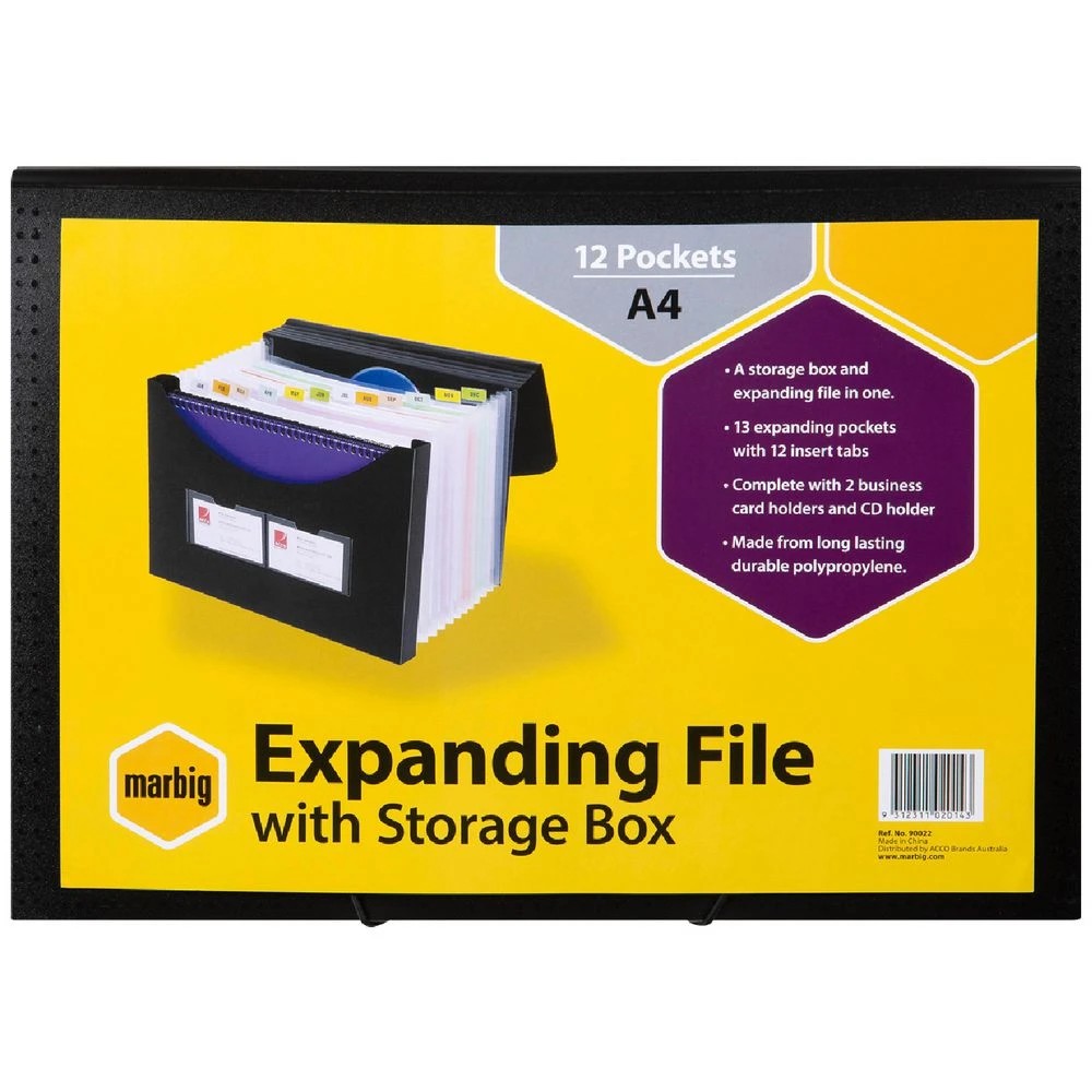1 Marbig Expanding File Box Black, 1 of 4