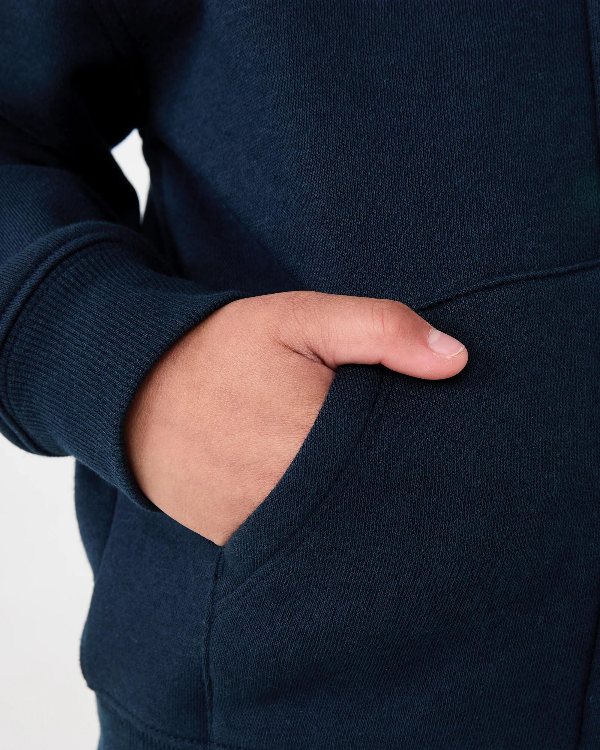 6 Plain Zip Through Hoodie Dress Navy, 6 of 8