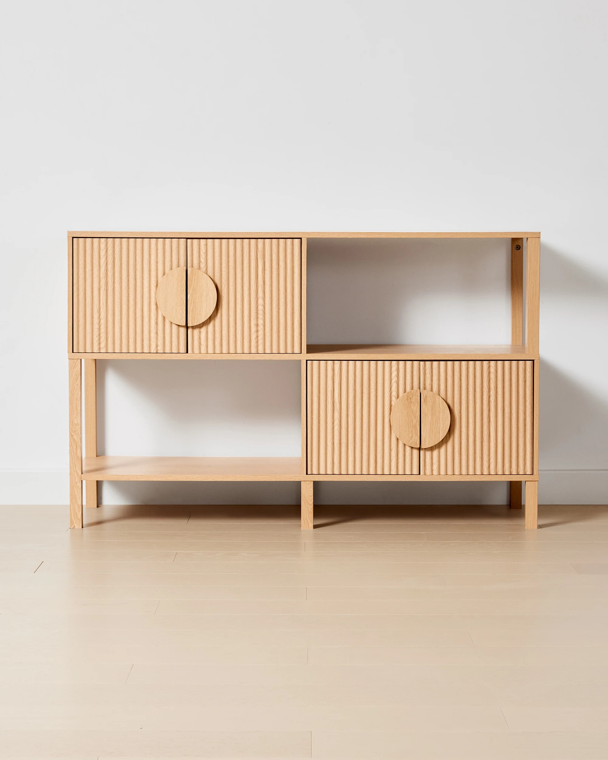 2 Ryan Wide Bookshelf with Doors - Oak, 2 of 8