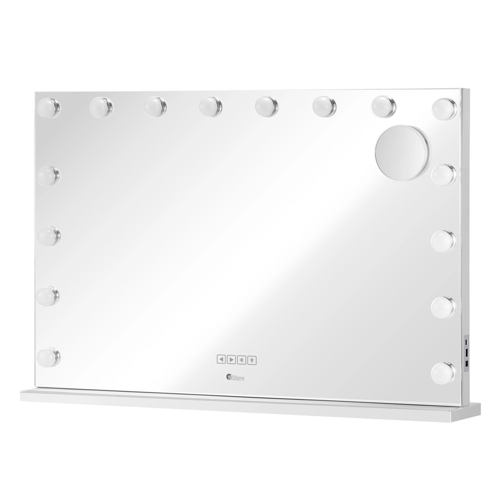 1 Oikiture Bluetooth Hollywood Makeup Mirror 16 LED Light 90x62cm Vanity Mirrors - White, 1 of 7