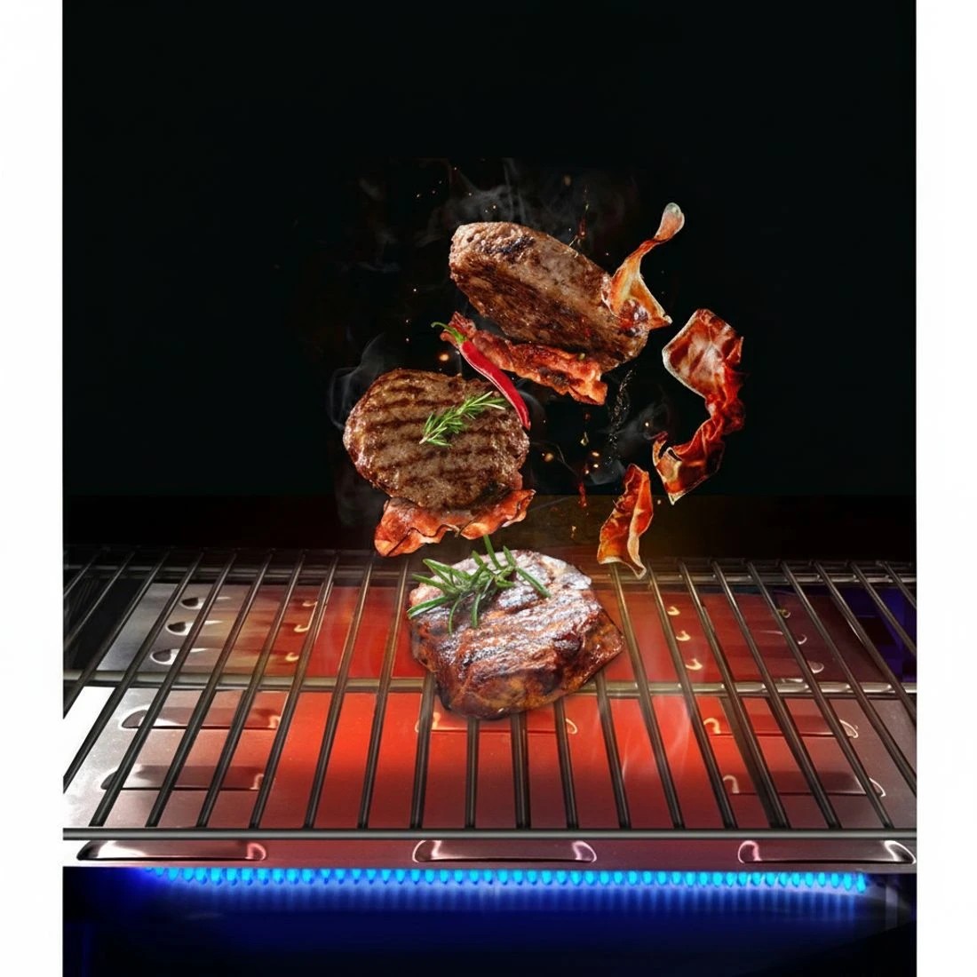 3 Grillz Portable Gas BBQ Grill with Double Sided Plate - Silver, 3 of 6