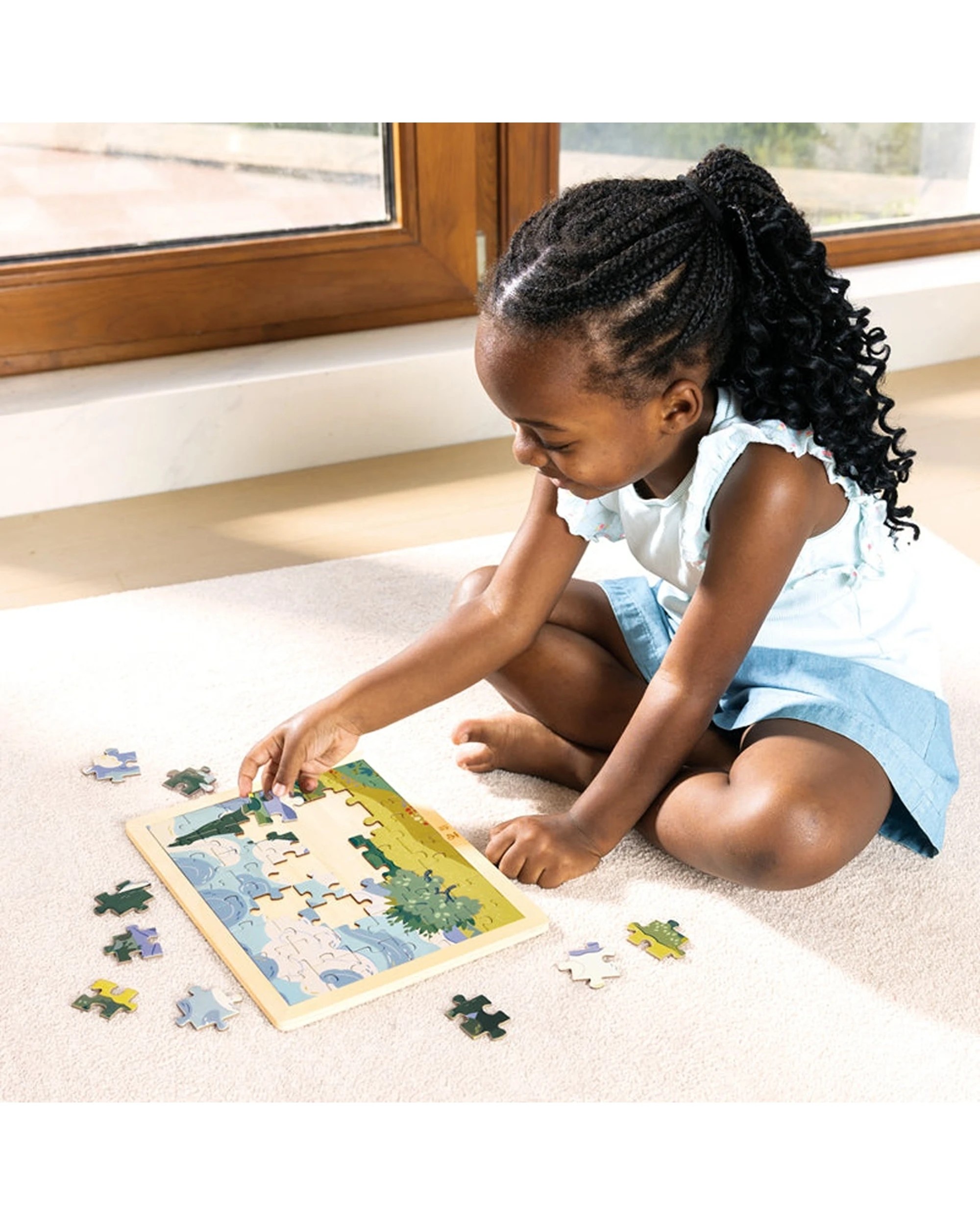 4 Hape Van Gogh Cypresses Puzzle 49 Pcs Wooden Framed Kids - Multi, 4 of 4