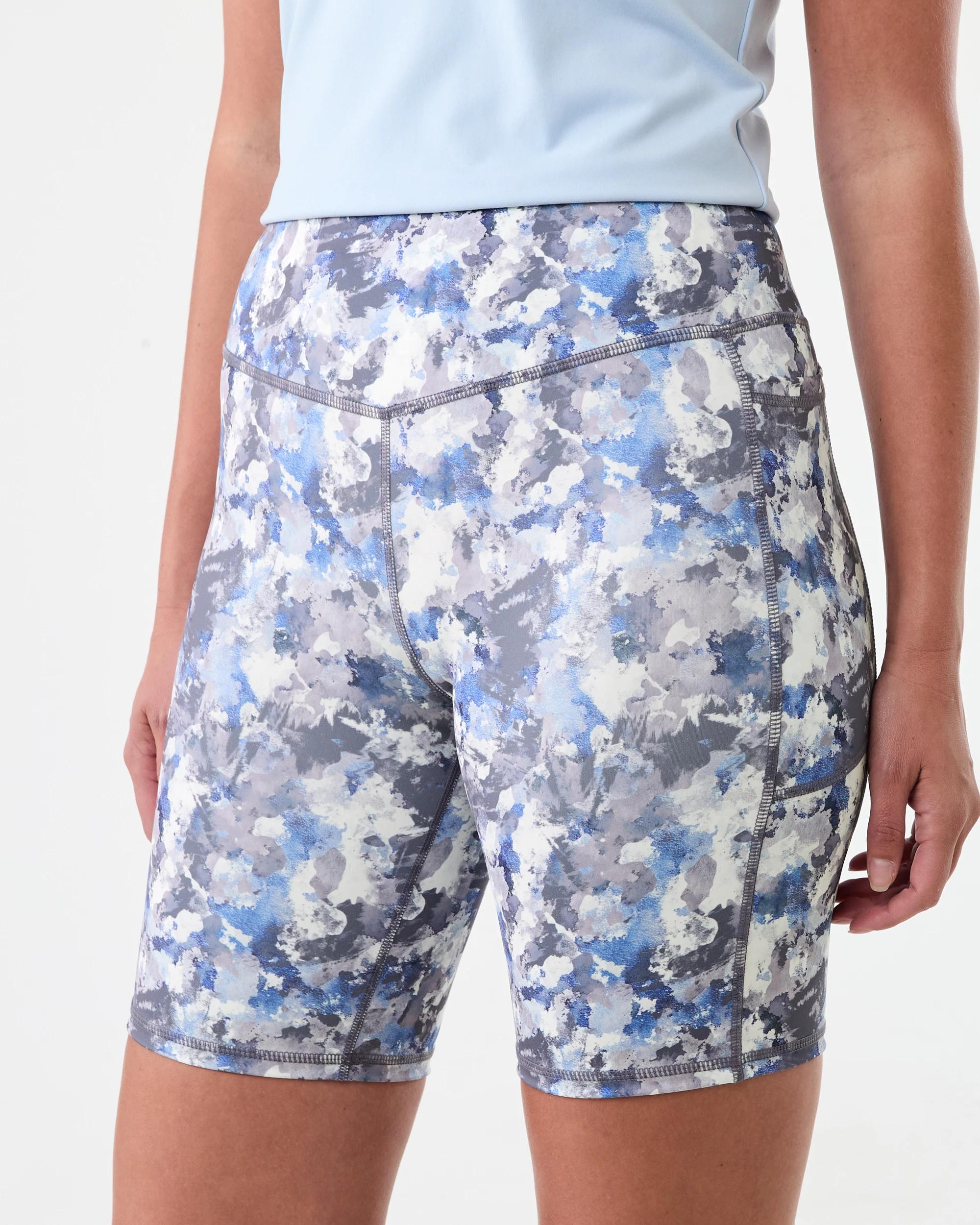 2 Active Womens Recycled Bike Shorts Abstr Camo, 2 of 6