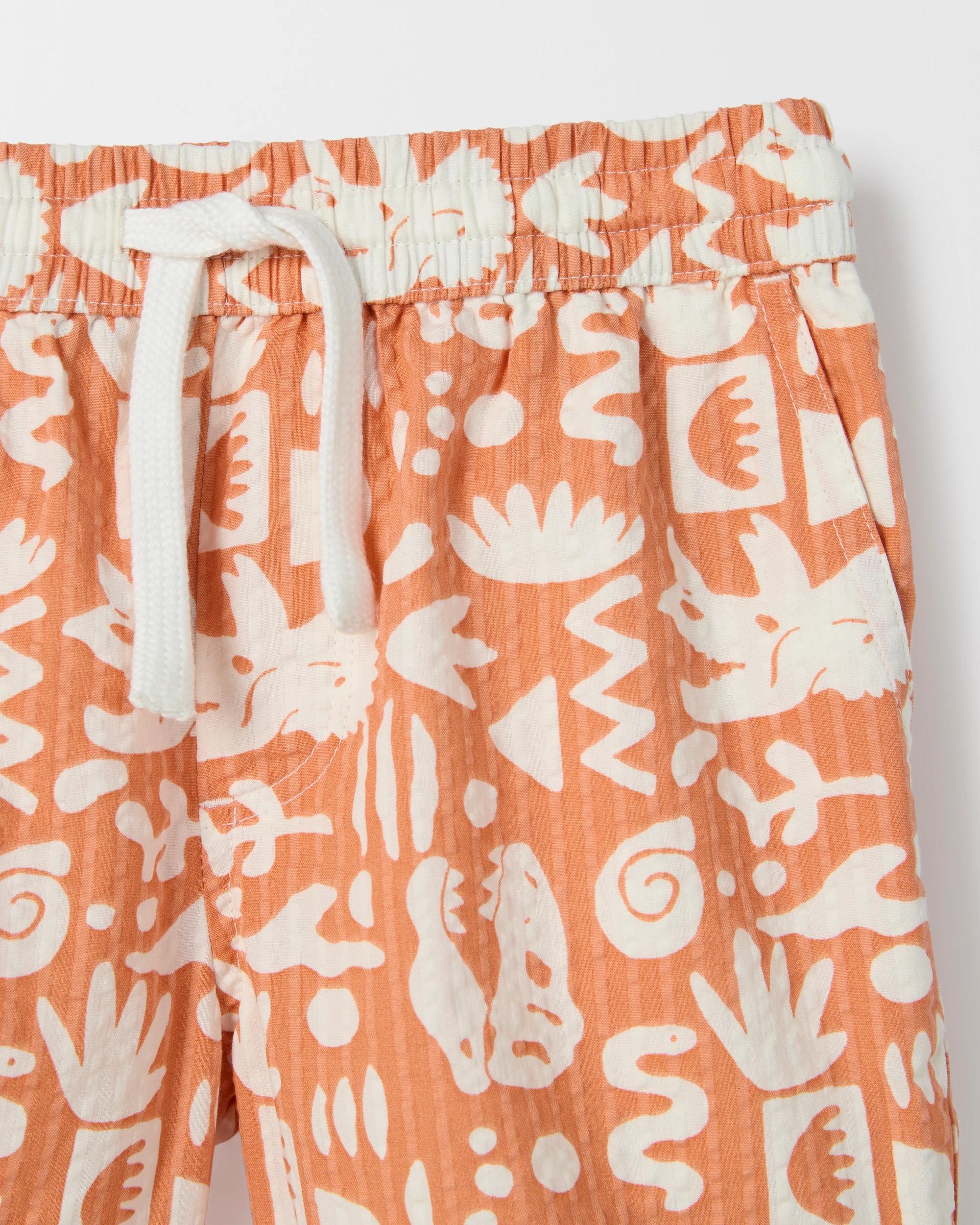 2 Target Kids Australian Cotton Seersucker Volley Shorts ORANGE, 2 of 2