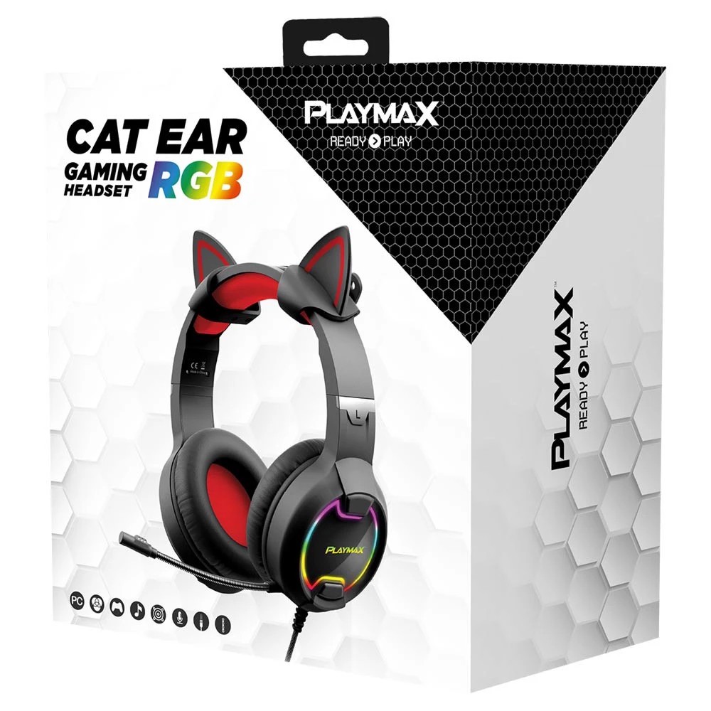 3 Playmax Cat Gaming Headset - Black
 - Black, 3 of 3