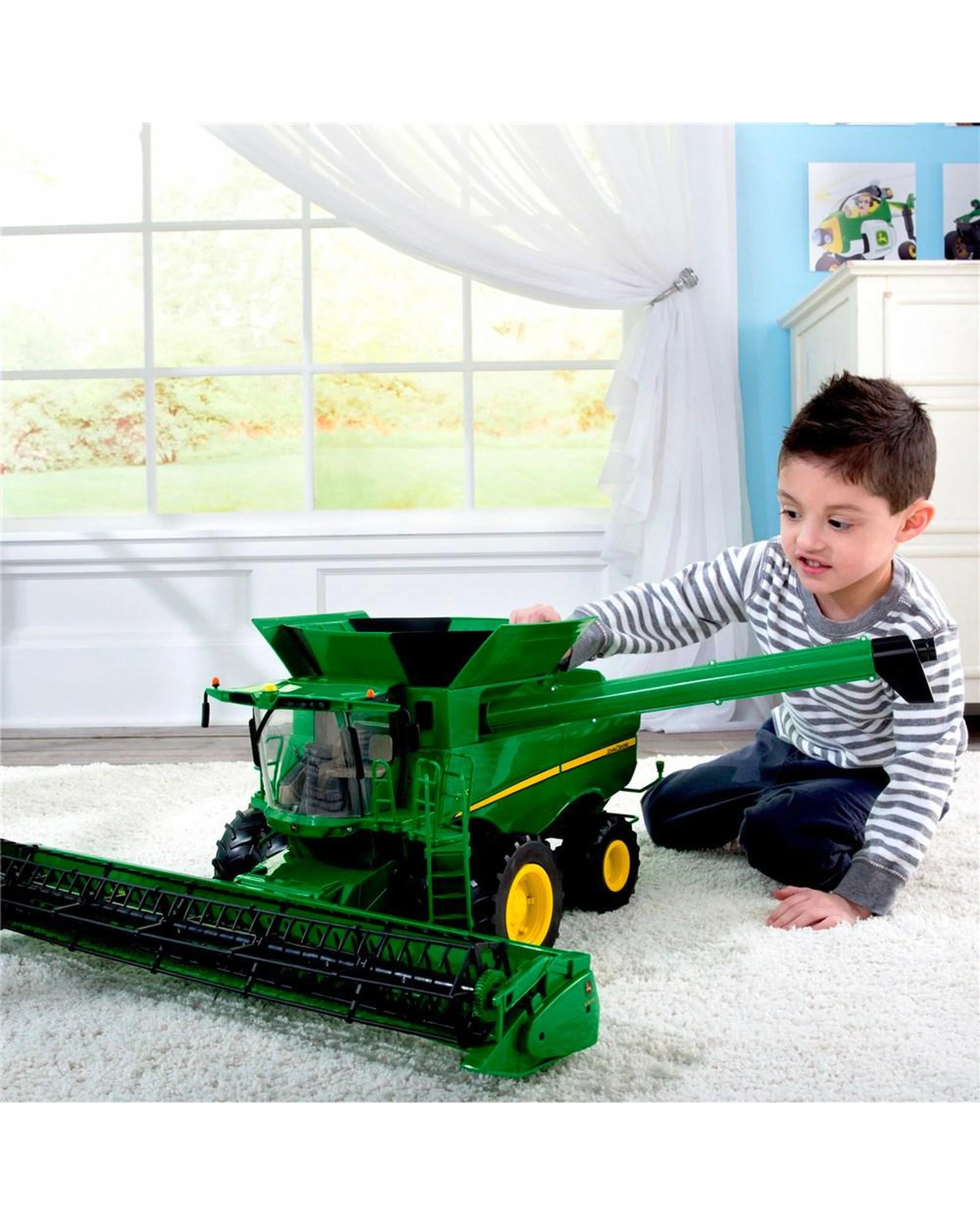 3 John Deere 1:16 Big Farm Combine w Corn and Draper Heads Toy 3y, 3 of 3