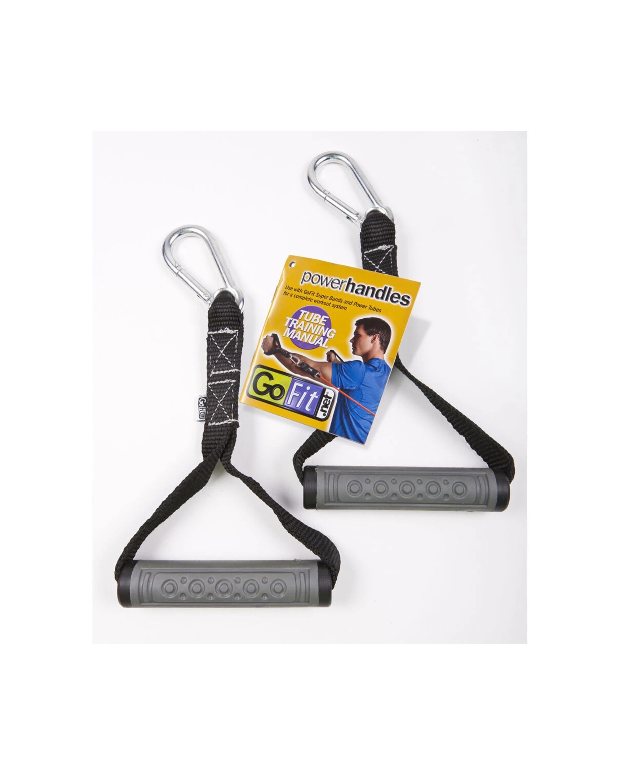 2 GOFIT Power Band Pull Handle Pair With Carabiners For Tubes And Bands Heavy Duty - Black, 2 of 2