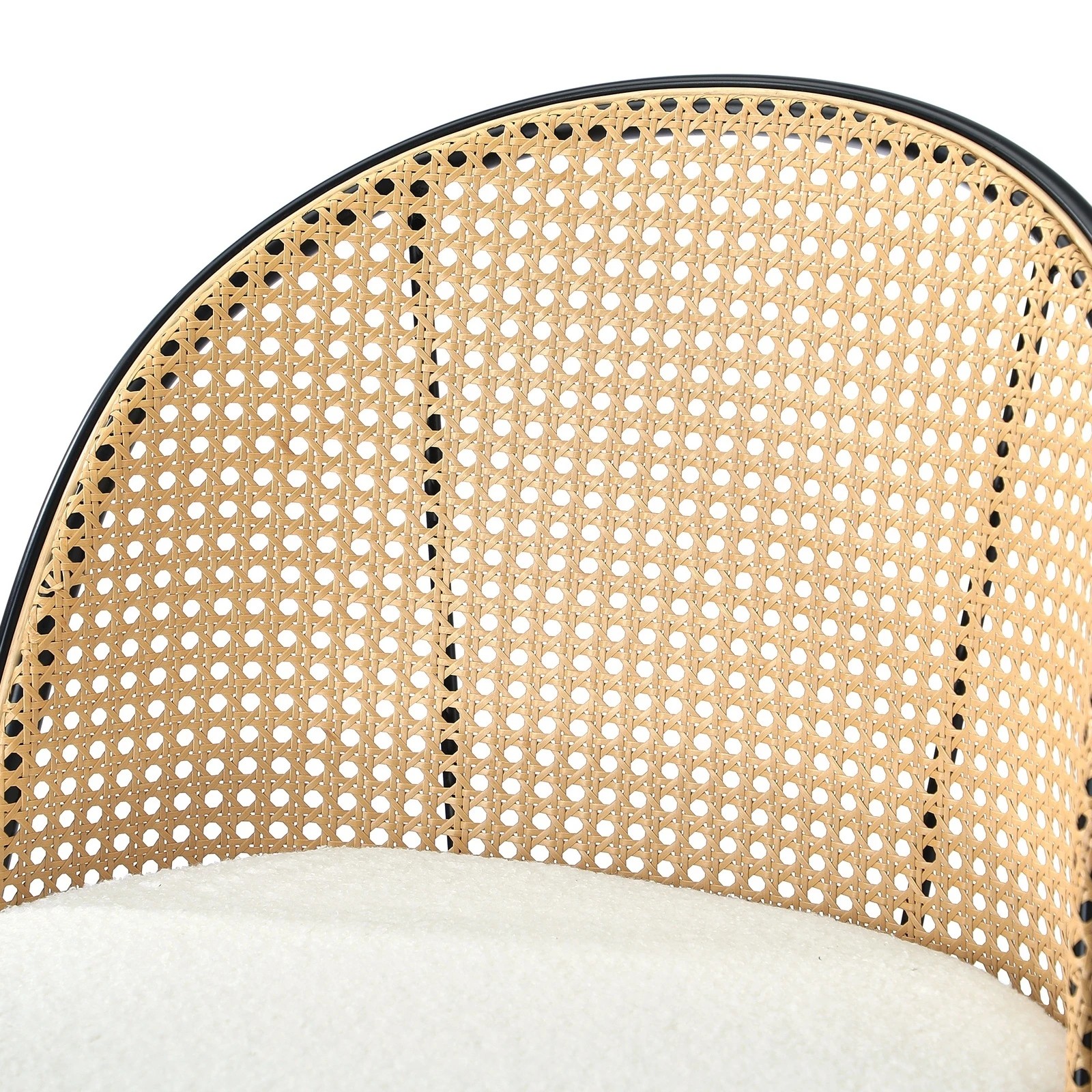 9 Oikiture Bar Stools Kitchen Counter Stool Rattan Dining Chair Boucle Fabric X4
 - White, 9 of 10