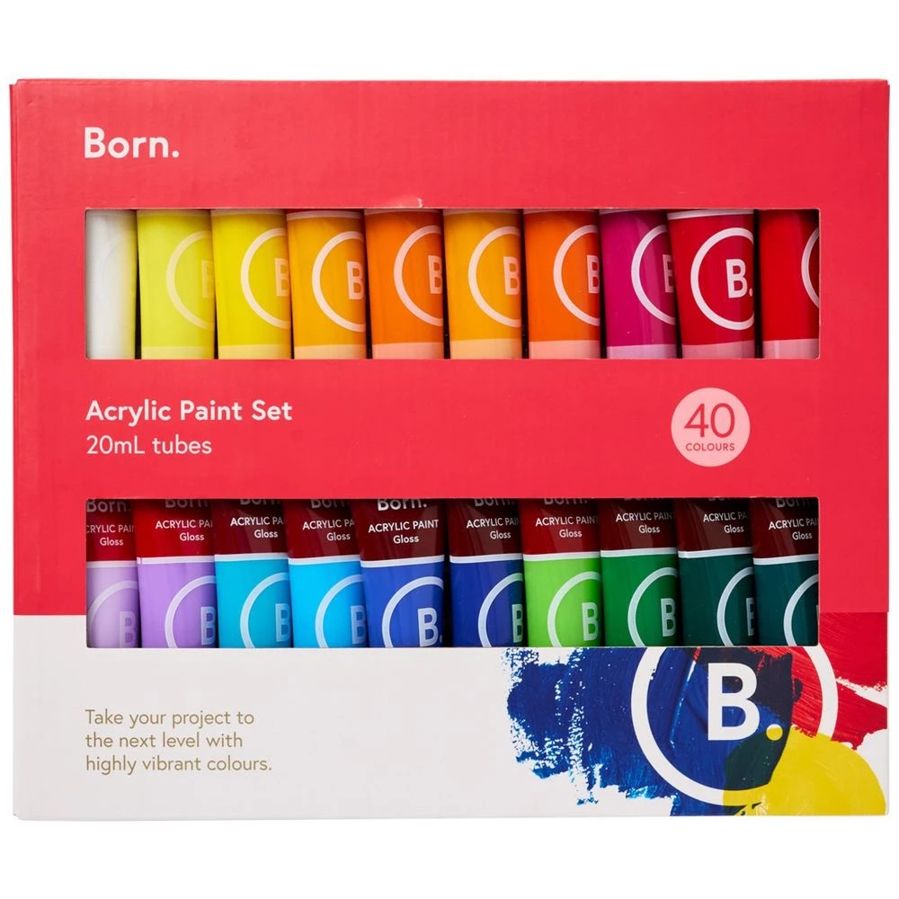 1 Born Acrylic Paint Set 40 Pieces, 1 of 3