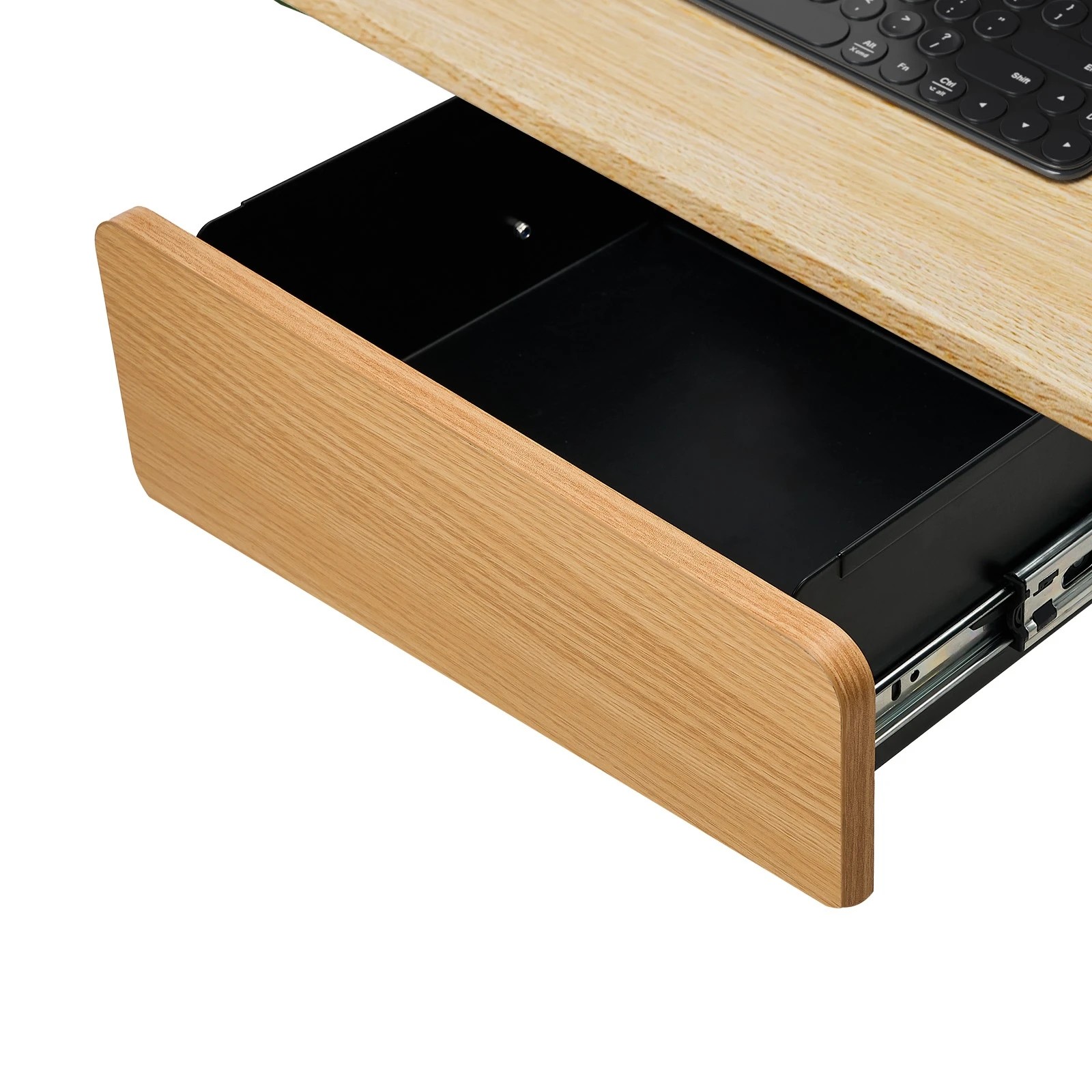 1 Oikiture Under Desk Drawer Pull Out Sliding Tray Organizer With Drawers Dividers
 - Natural, 1 of 7