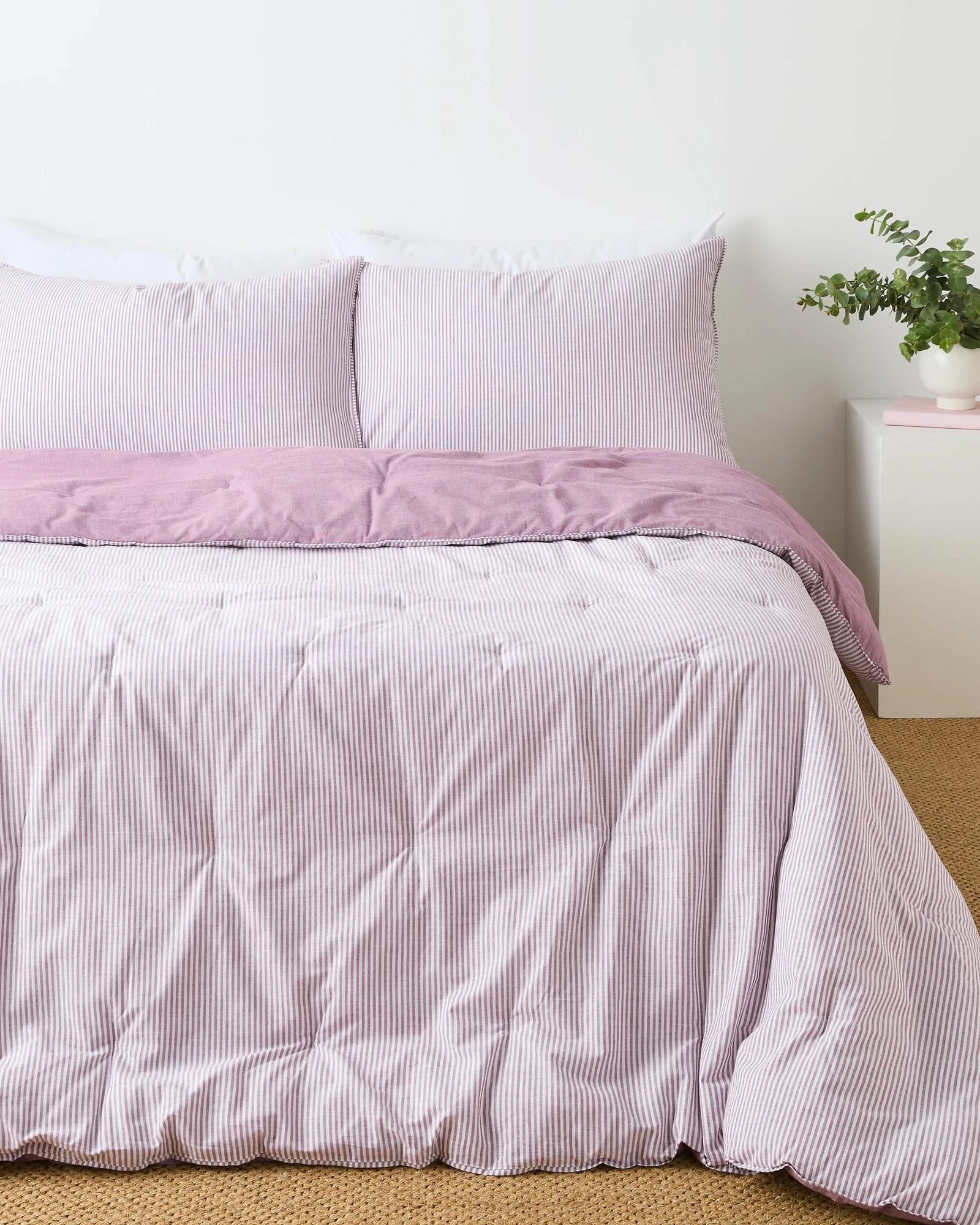 1 Target Hampton Stripe Comforter Set - Queen Bed - Pink, 1 of 3