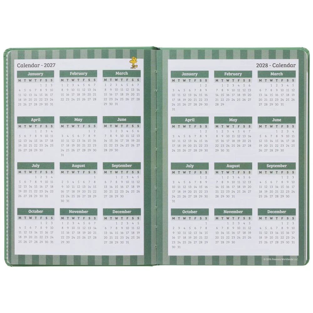 4 Snoopy A5 Diary Week to View CY27, 4 of 5