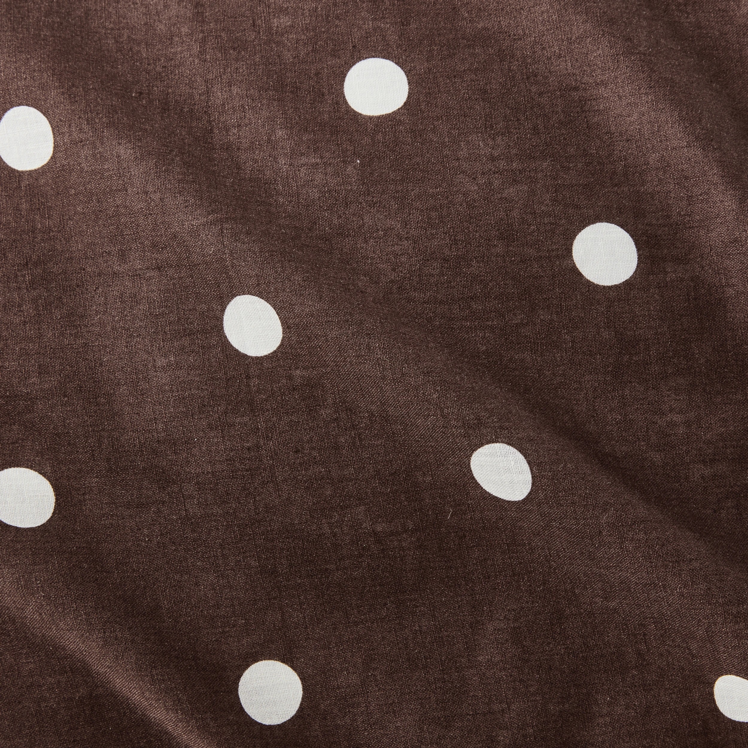 8 Polka Dot Linen Cotton Reversible Quilt Cover Set – Super King Bed, Off White and Chocolate, 8 of 9