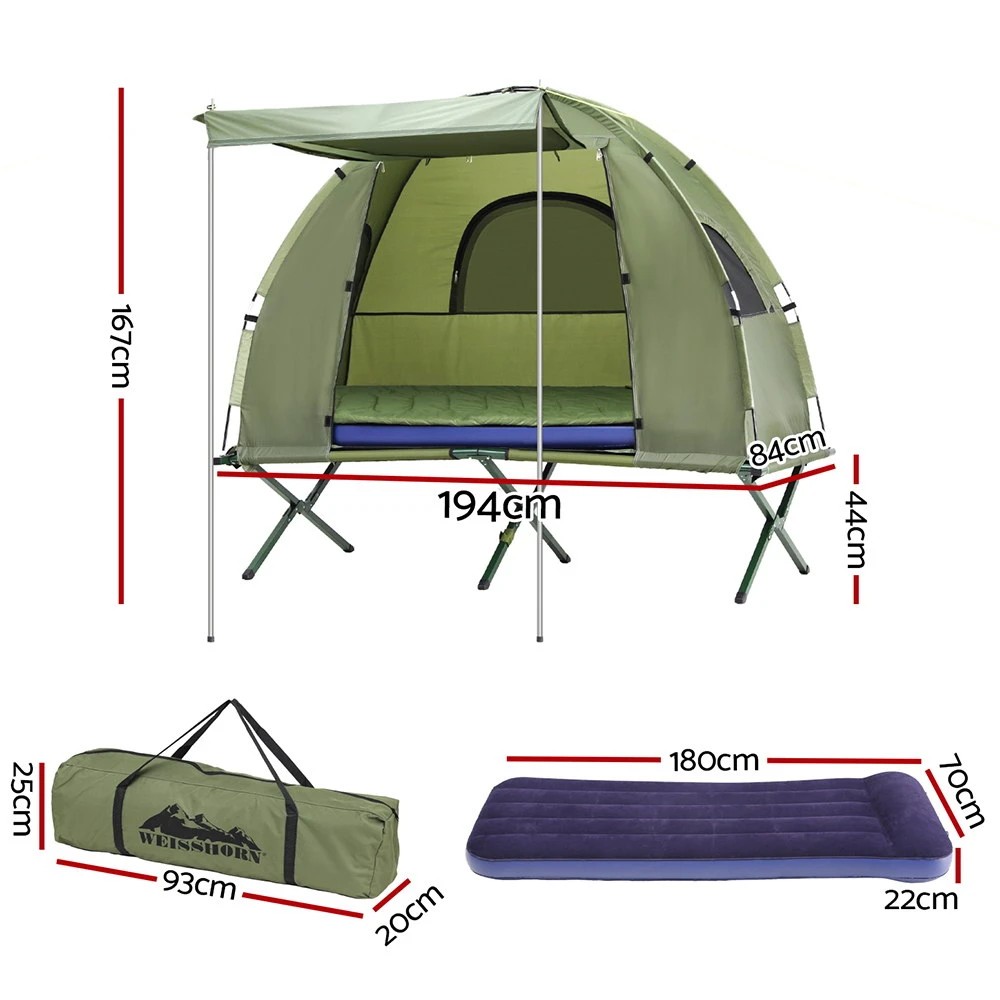 2 Weisshorn 5-in-1 Camping Tent Cot 1-person Air Mattress Camping Bed - Multi, 2 of 6