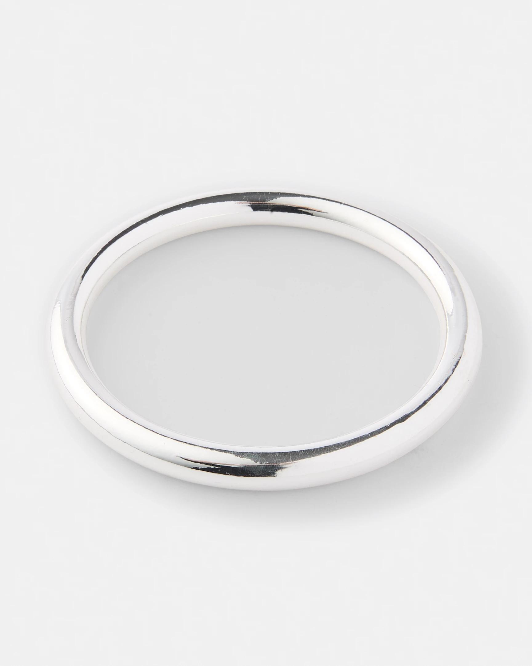 2 Smooth Bangle - Silver Tone Silver, 2 of 5