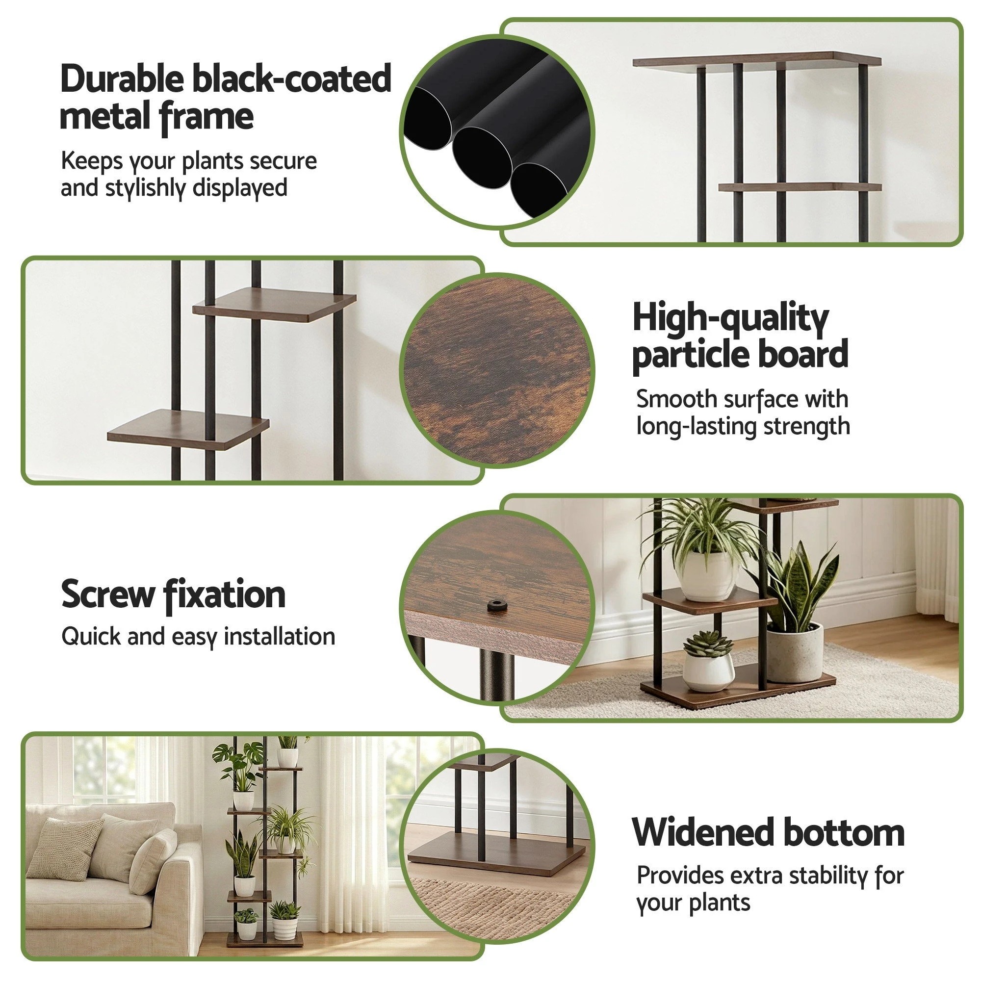7 Artiss 8 Tiers Plant Stand Metal Flower Pots Shelf Indoor Outdoor Garden Home - Multi, 7 of 8
