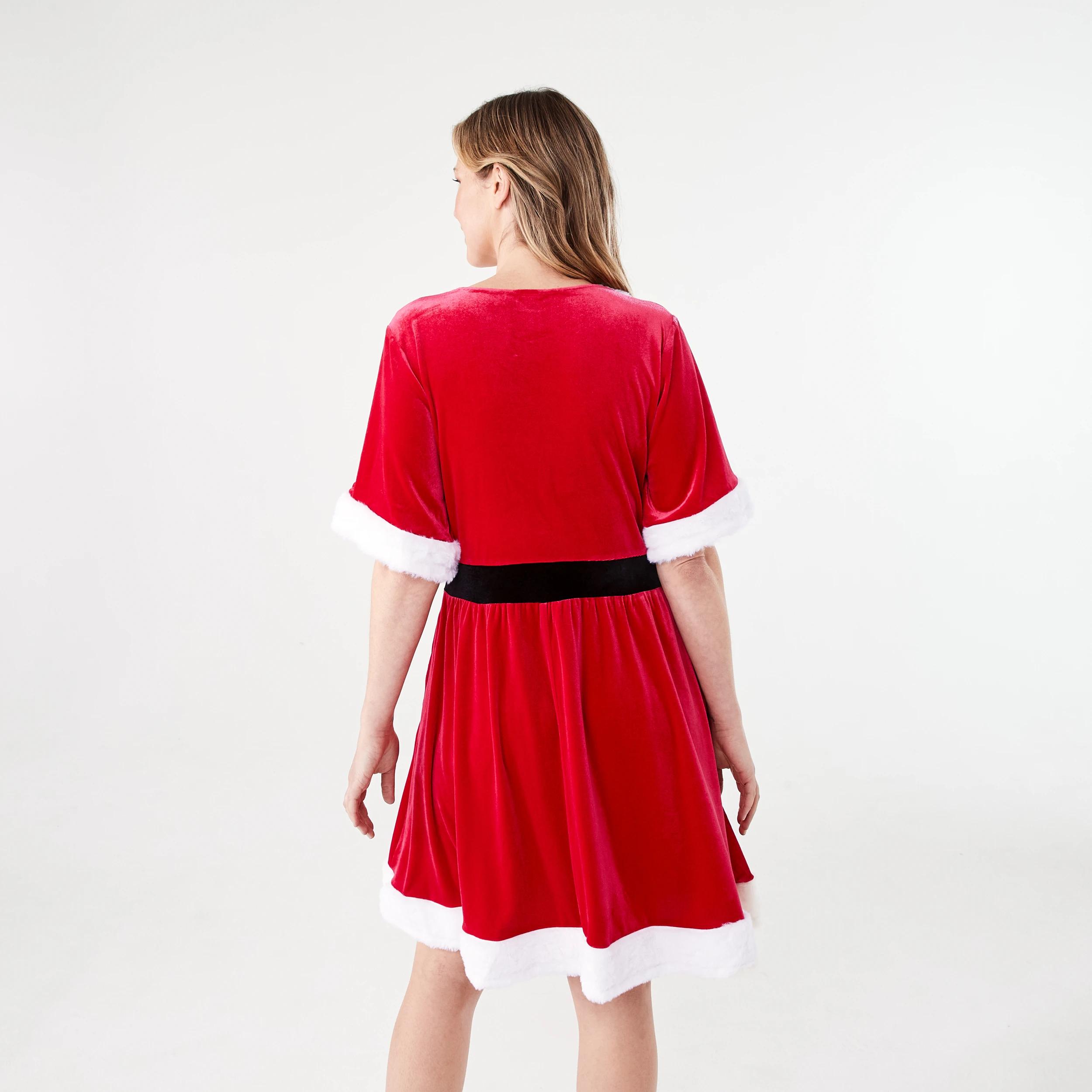 3 Short Sleeve Knit Christmas Mini Dress Strawberry, 3 of 7