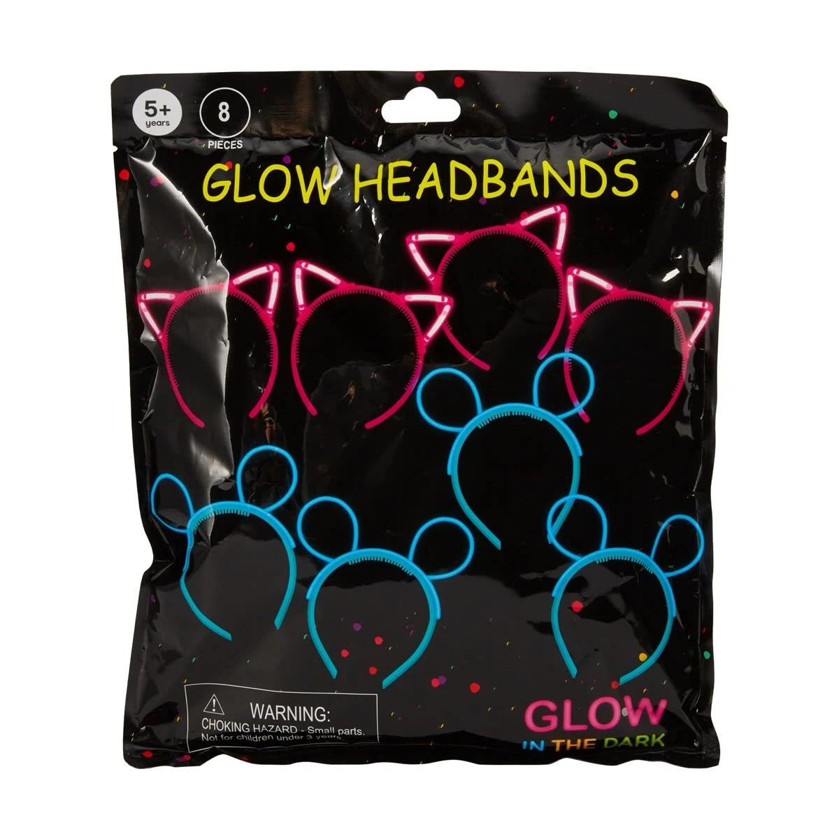 1 8 Piece Glow Headbands, 1 of 6