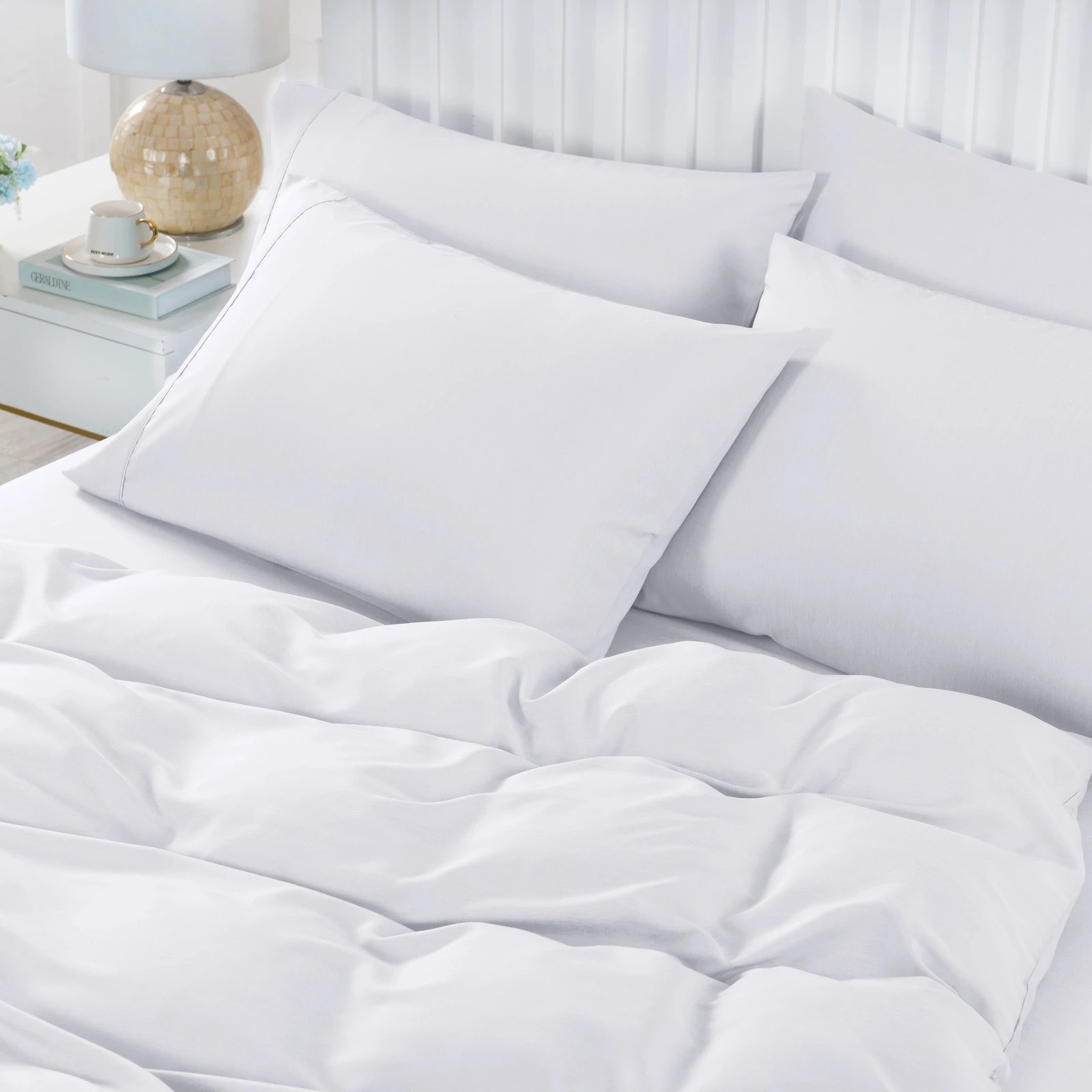 3 Royal Comfort 2000TC Bamboo Cooling 6 Piece Sheet Quilt Cover Set - Double Bed - White, 3 of 5