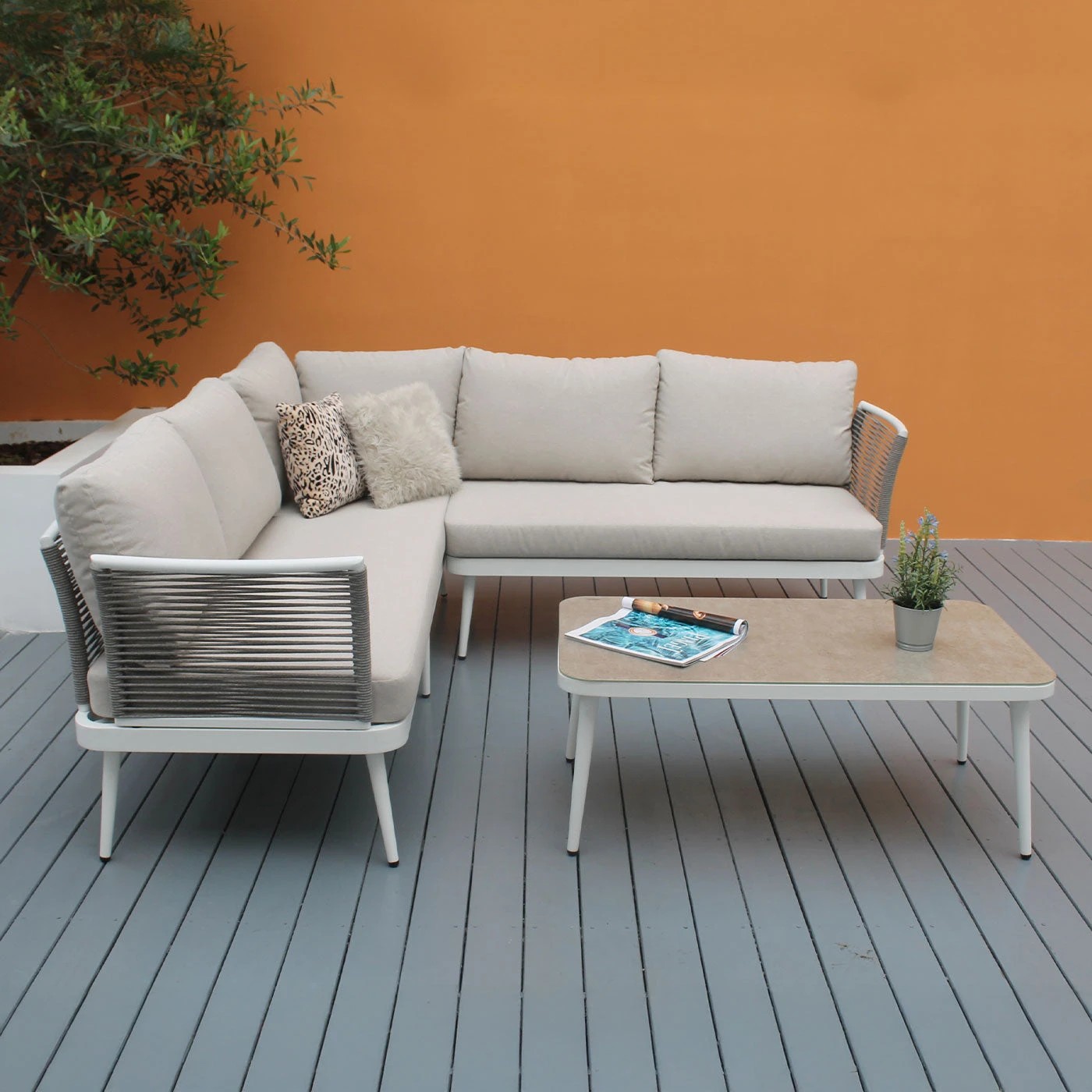 2 Moda Living Watsons Bay 3-Piece Outdoor Corner Sofa Lounge Set - White, 2 of 9
