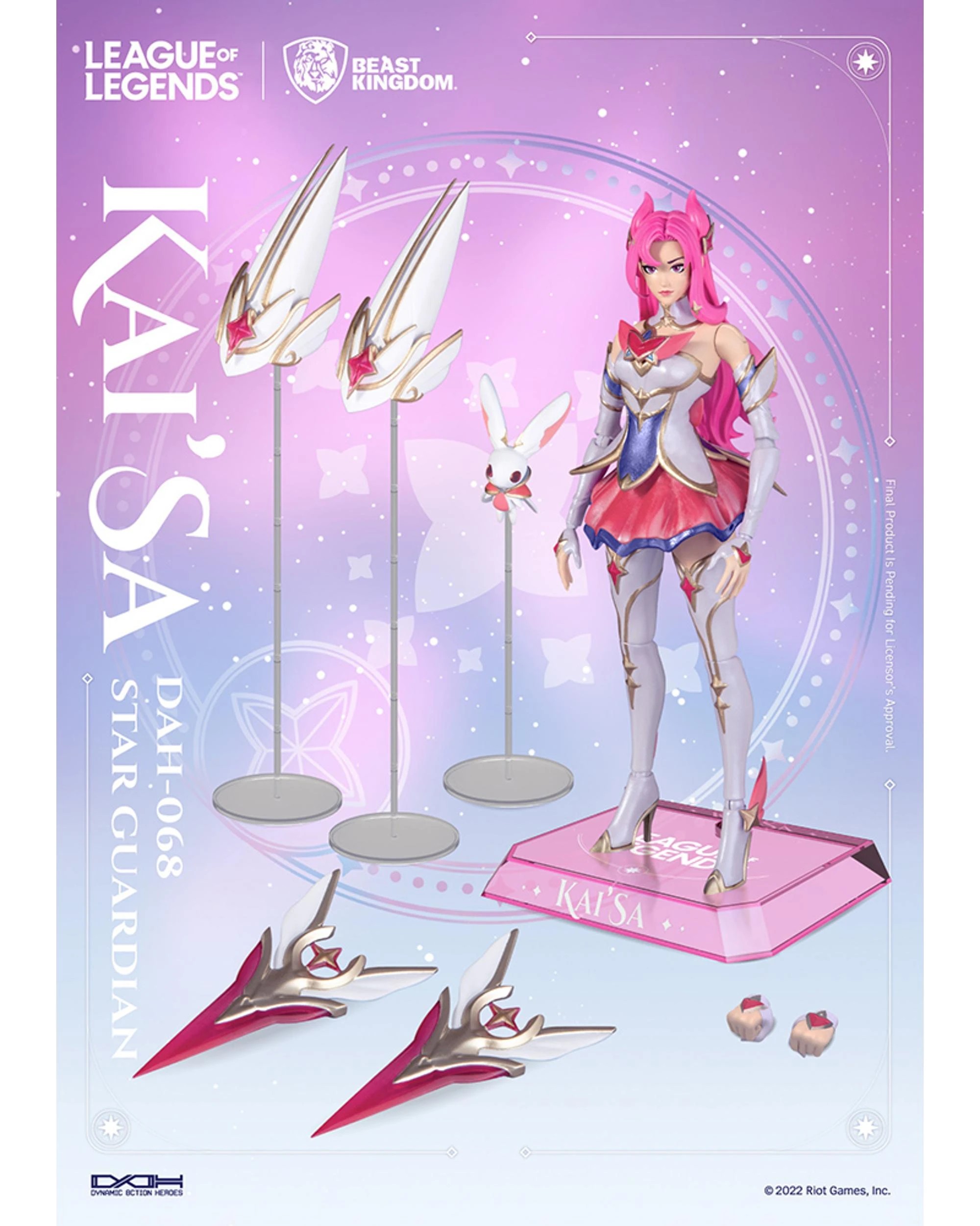 6 Beast Kingdom: Dynamic Action Heroes League of Legends Star Guardian Kai'Sa 7 inch Figure, 6 of 7