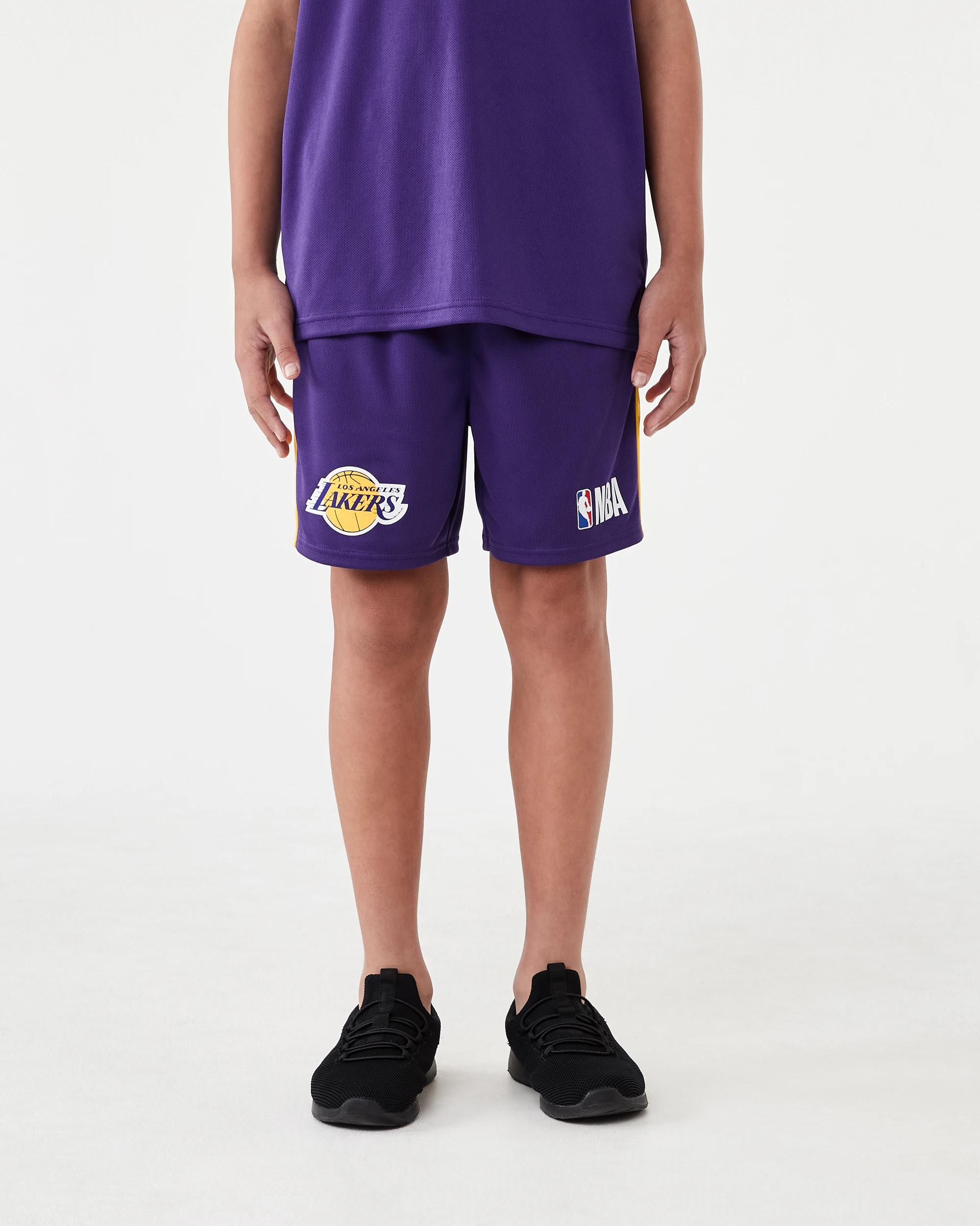 1 Official NBA Kids Mesh Shorts PURPLE LAKERS, 1 of 8