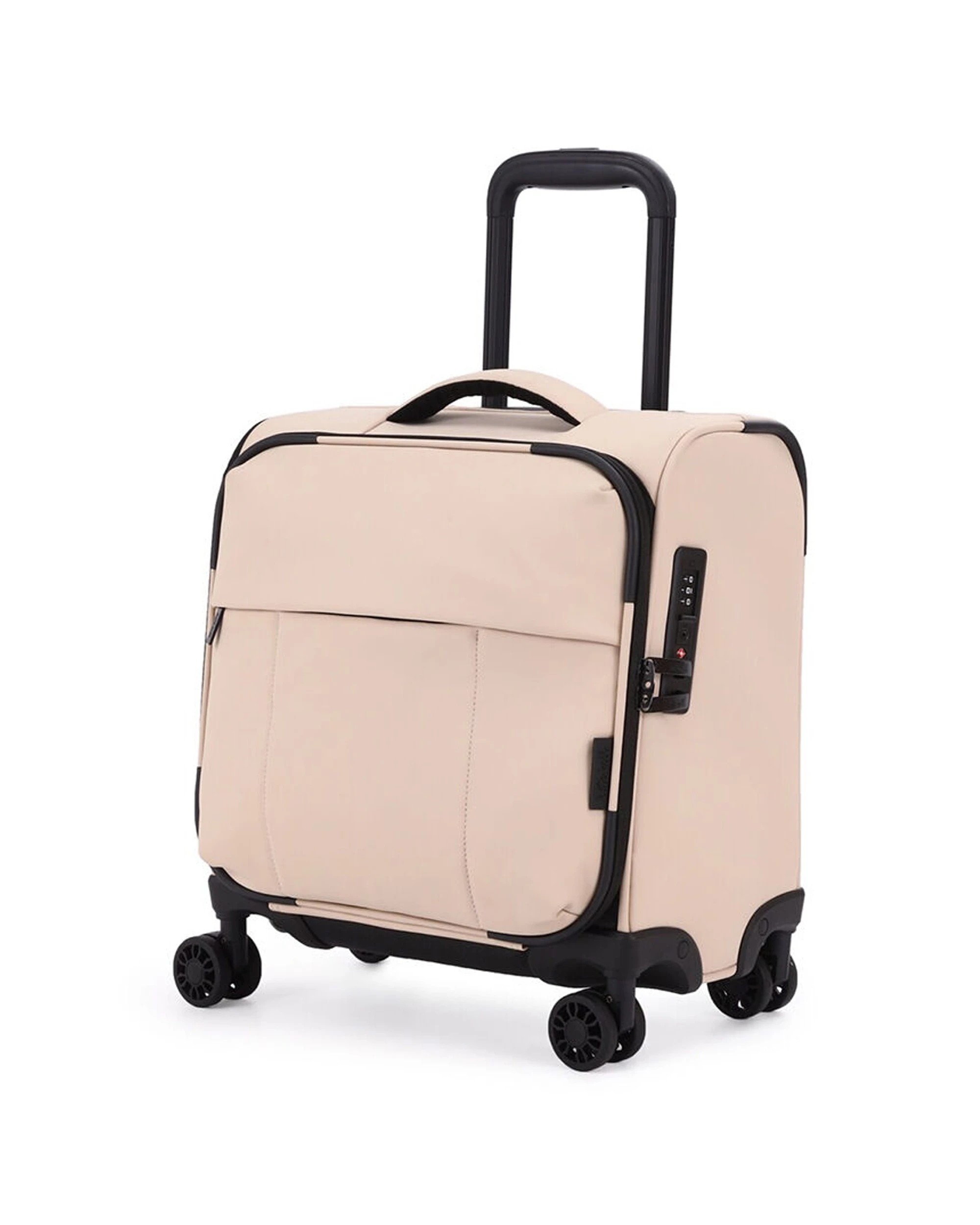 6 Kate Hill Willow Travel Luggage Mini Carry-On Bag Suitcase Lightweight - Beige, 6 of 8