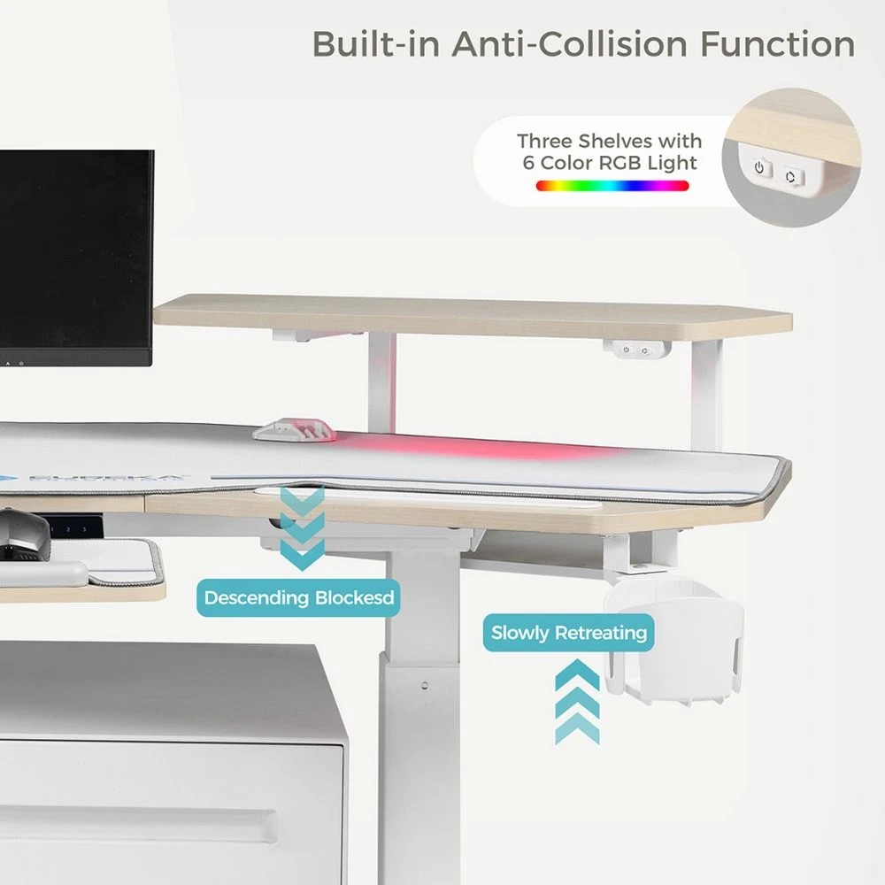 10 Eureka Wing-Shaped Sit Stand Desk White Desks, Tables and Workstations, 10 of 10