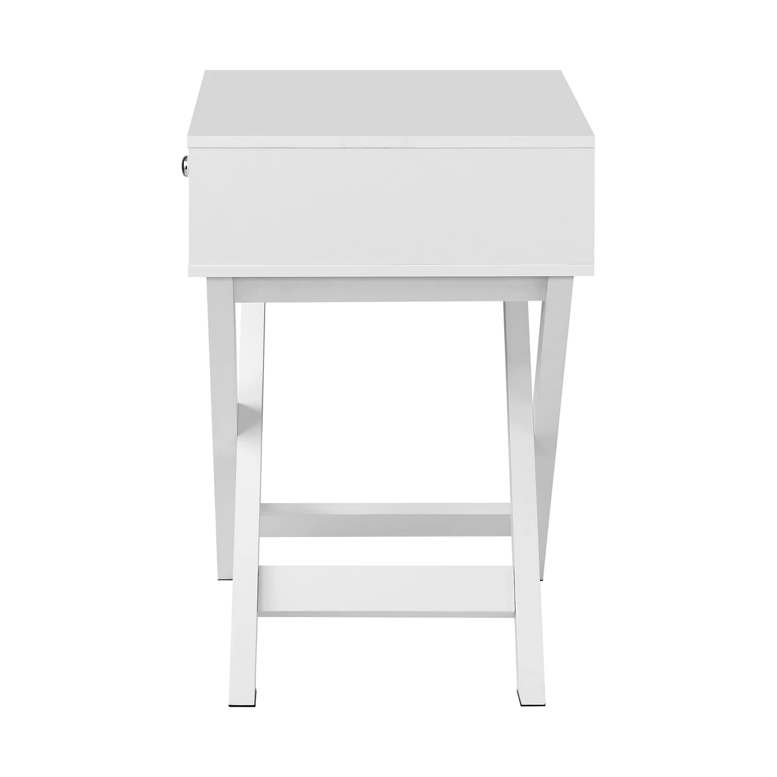8 Oikiture 2PCS Bedside Table Drawer Side Table Storage Cabinet - White, 8 of 10