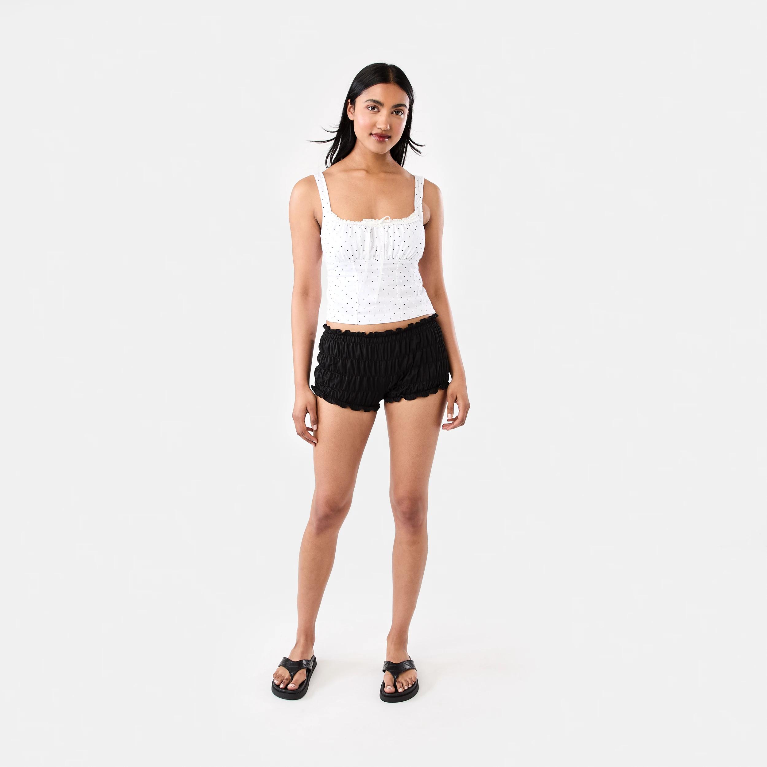 2 Linen Blend Sleeveless Corset Top White Dot, 2 of 7
