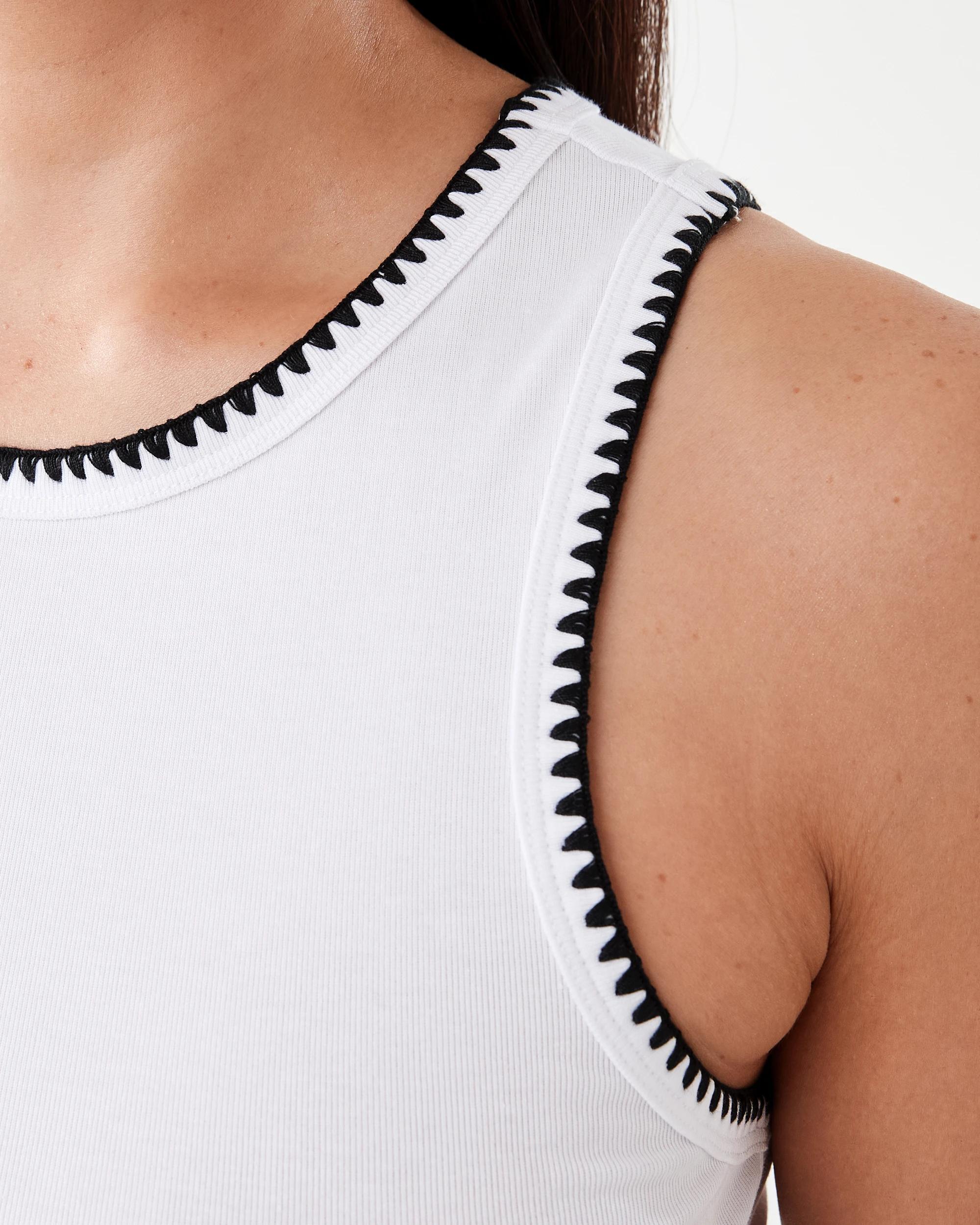 6 Sleeveless Whip Stitch Tank White, 6 of 6