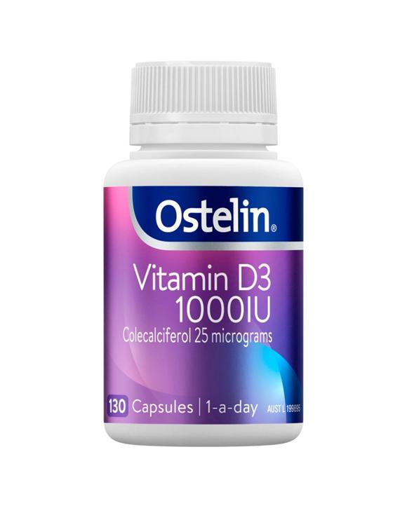Ostelin 130pc Vitamin D3 1000IU Capsules Bone & Muscle Support Supplement