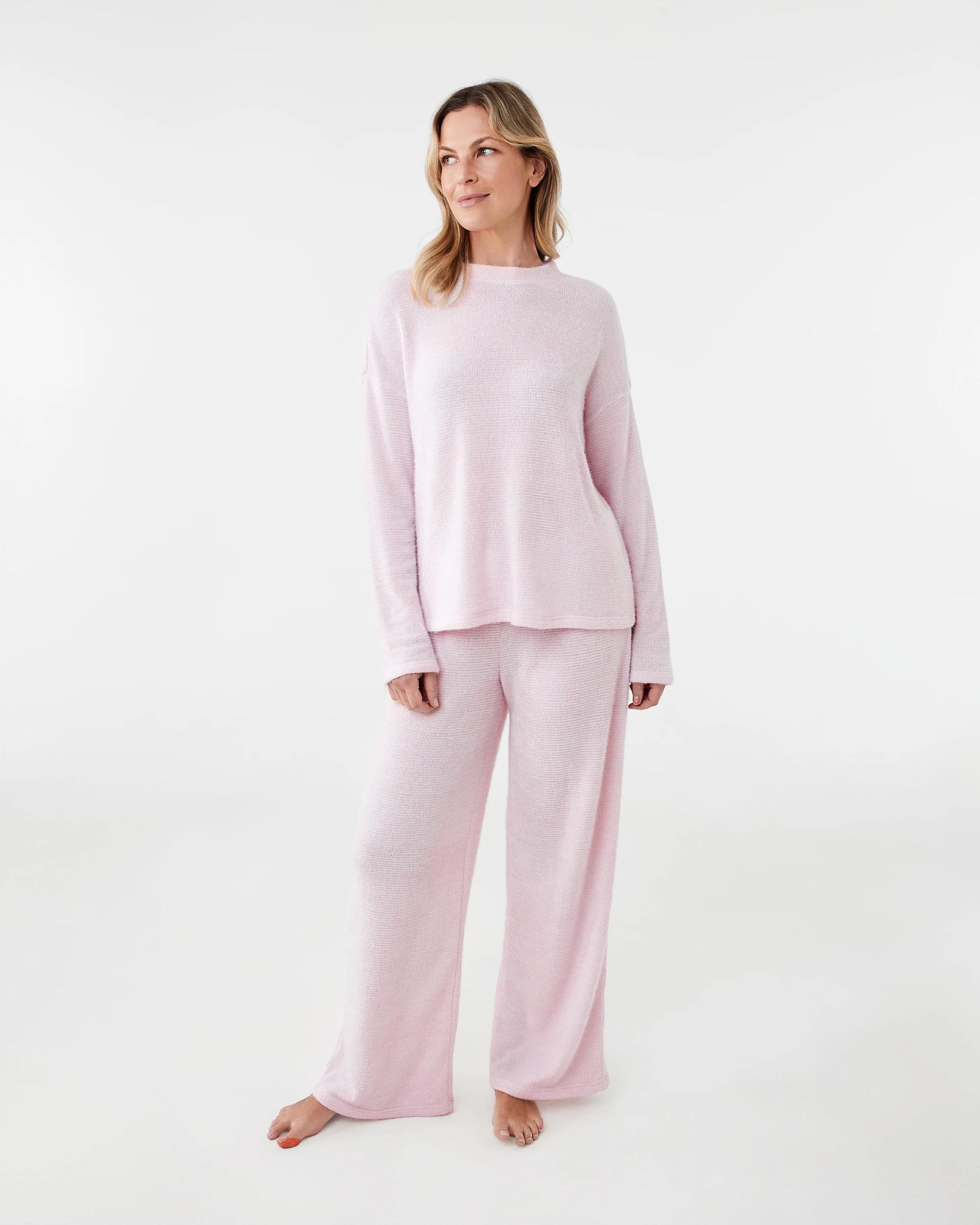 5 Plush Waffle Lounge Pants Bllet Pink, 5 of 5