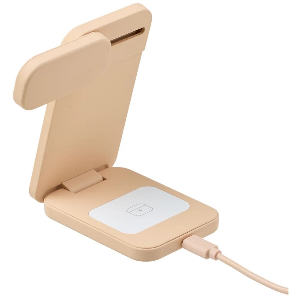 4 Otto On The Go Foldable 3 in 1 Wireless Charging Stand Tan, 4 of 7