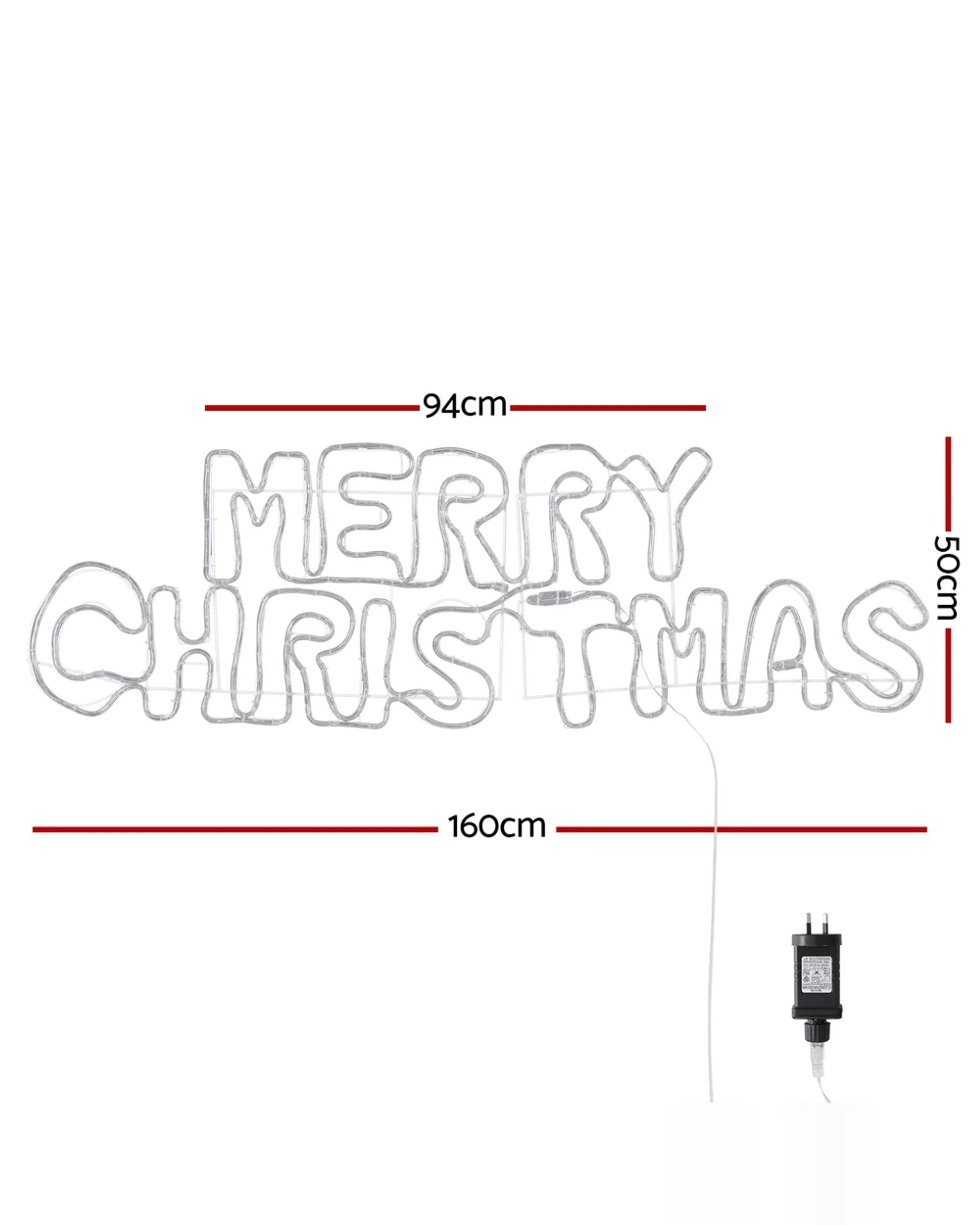 2 Jingle Jollys Christmas Lights 160cm Motif 360 Led Rope Light Outdoor Decoration
 - Multi, 2 of 3