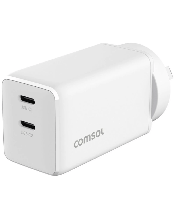 Comsol 60W Dual USB-C Wall Charger White