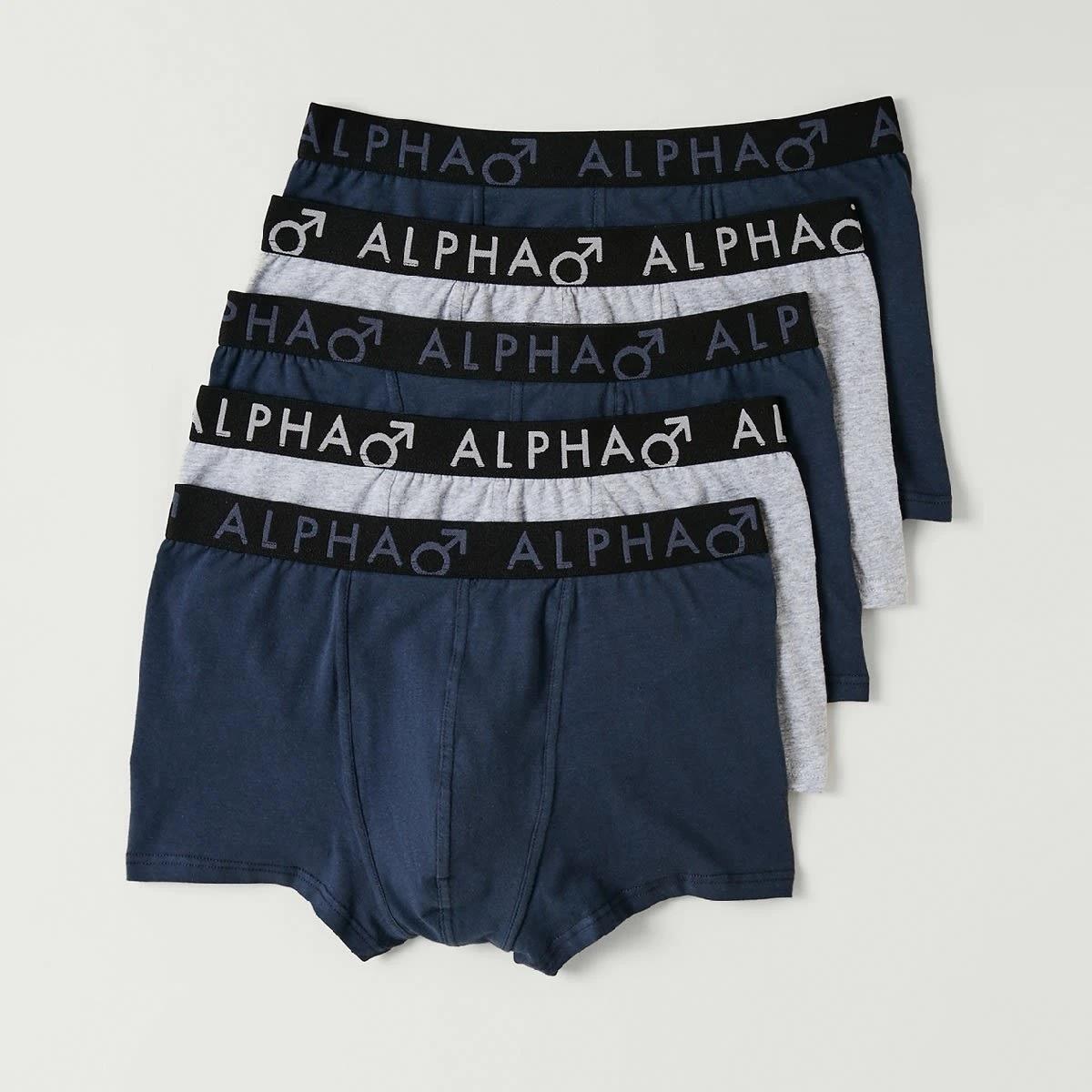 1 5 Pack Plain Trunks NAVY GREY, 1 of 7